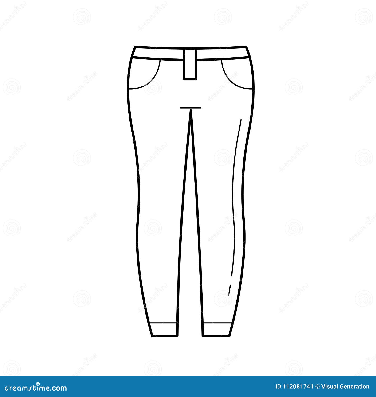 Jeans vector line icon. stock vector. Illustration of outline - 112081741