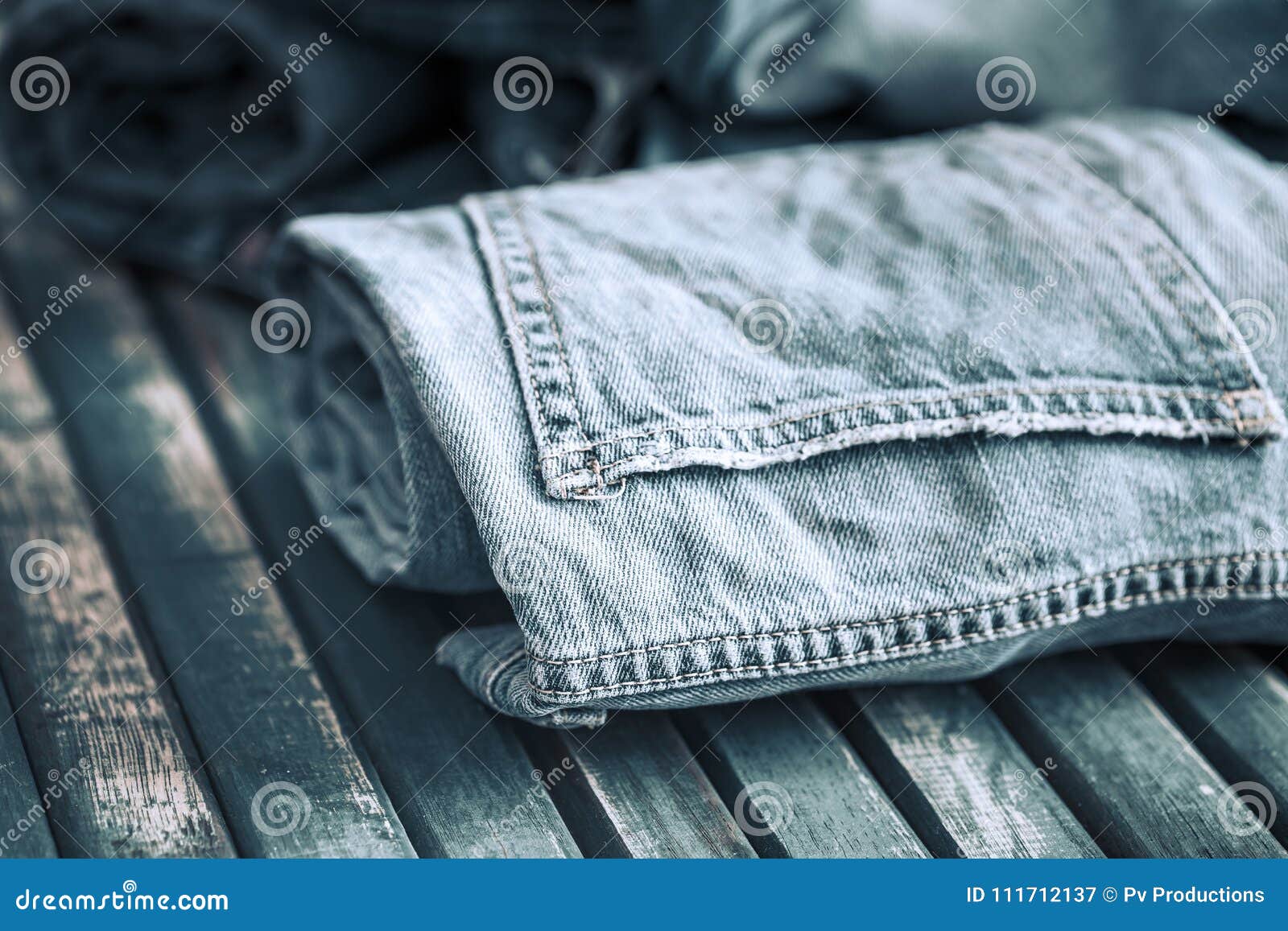 Jeans on a Wooden Background Stock Image - Image of blank, cotton ...