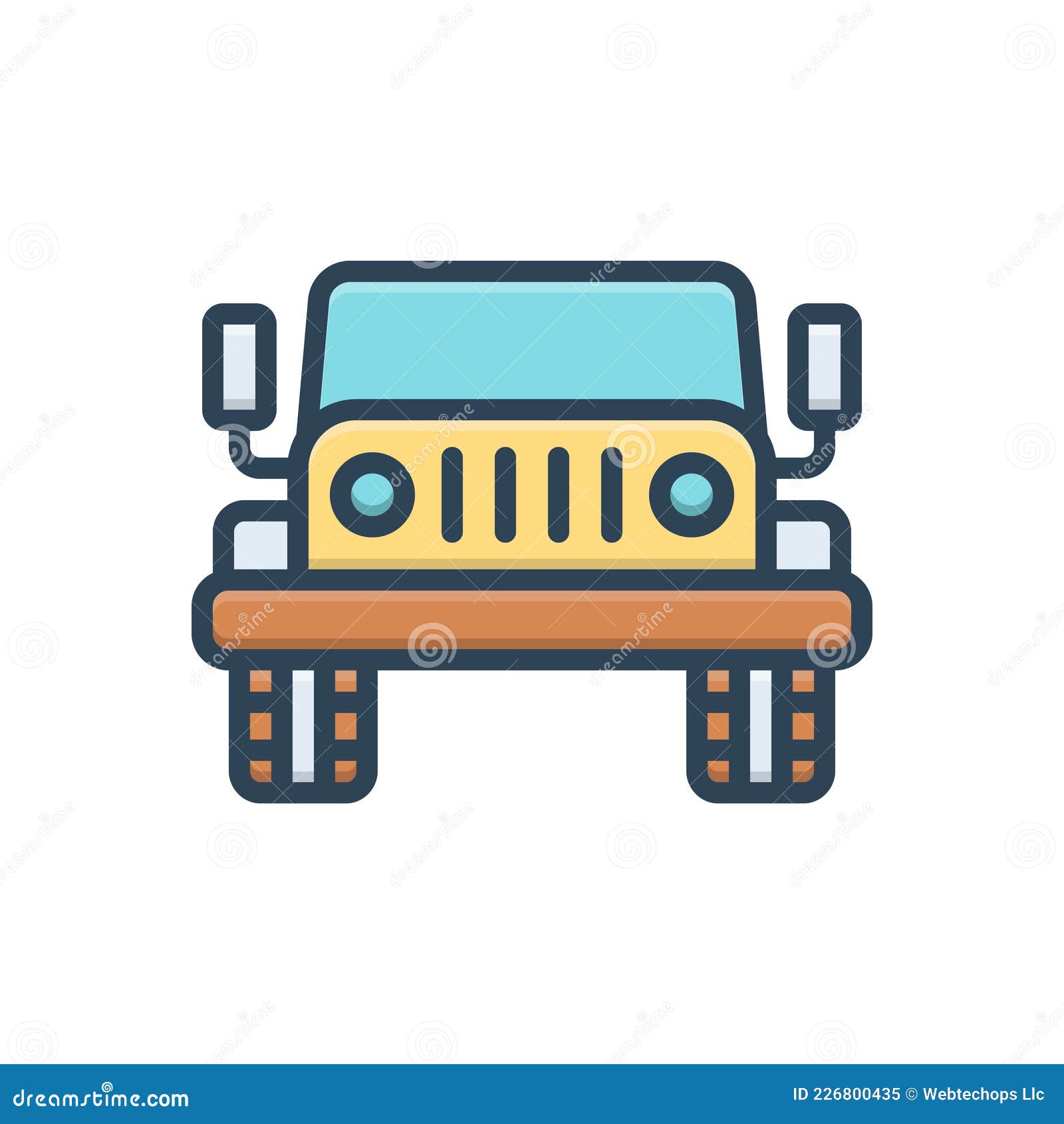 Color Illustration Icon for Jeep, Automobile and Transportation Stock  Illustration - Illustration of symbol, transportation: 226800435