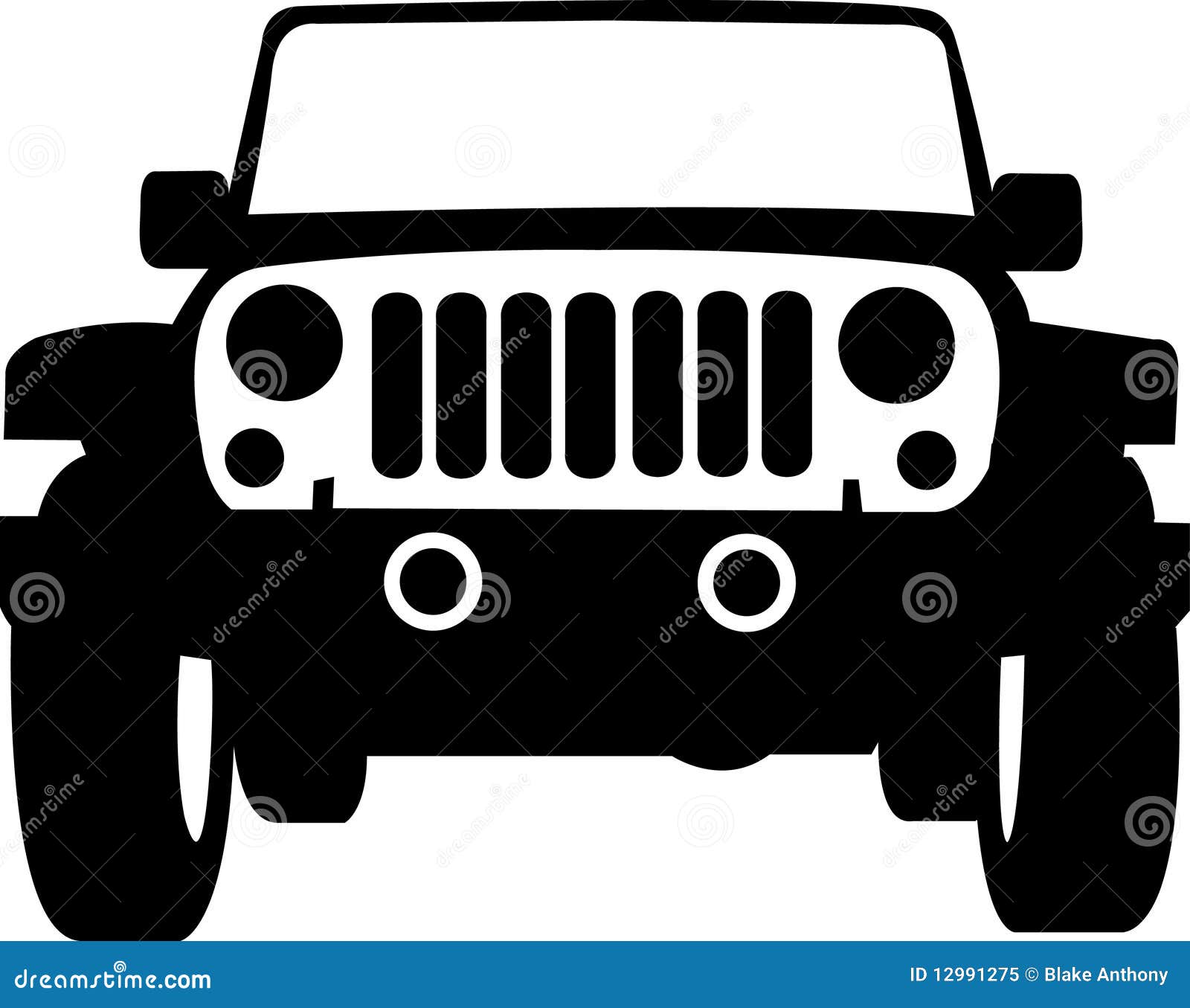 Single line drawing of 4x4 speed wrangler jeep Vector Image