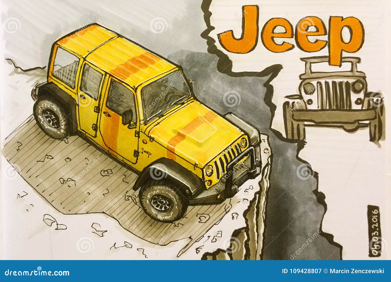 Jeep With Sun Background' Sticker | Spreadshirt