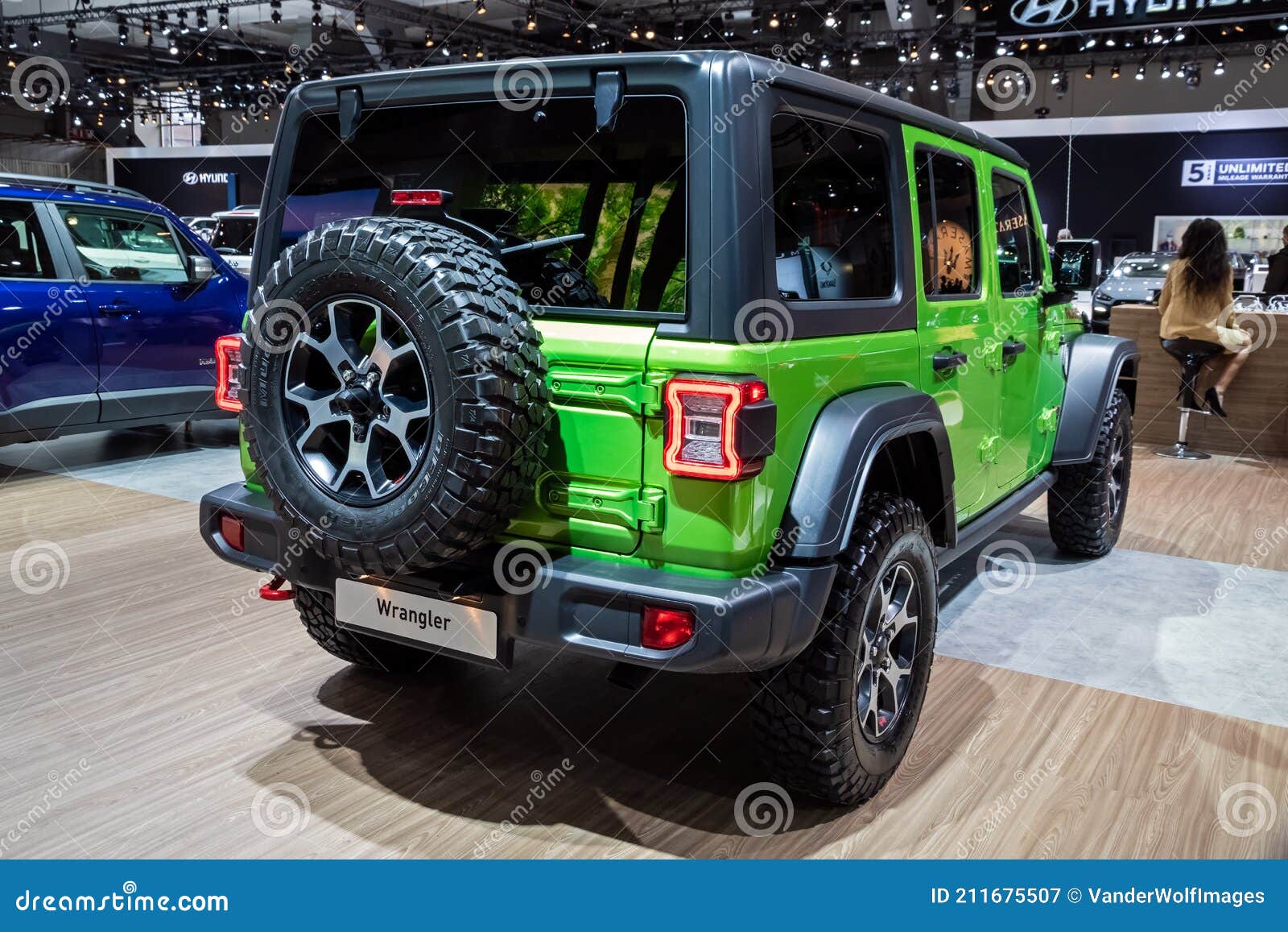 Jeep Wrangler Rubicon Four-wheel Drive Off-road SUV Car at the Brussels  Autosalon Motor Show. Belgium - January 18, 2019 Editorial Photography -  Image of modern, fourwheel: 211675507