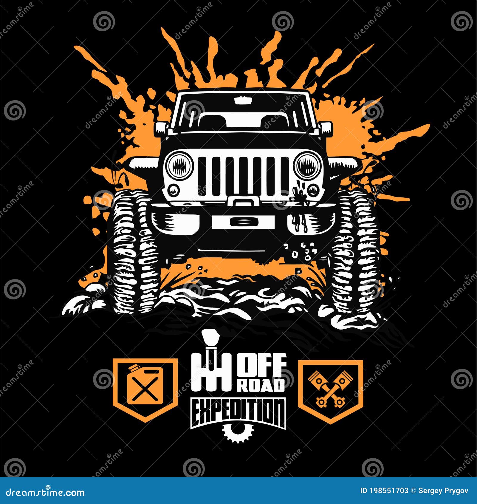 Jeep Wrangler - Suv Car on Black - Elements for Tshirt and Emblem - Vector  Set Stock Vector - Illustration of dirt, icon: 198551703