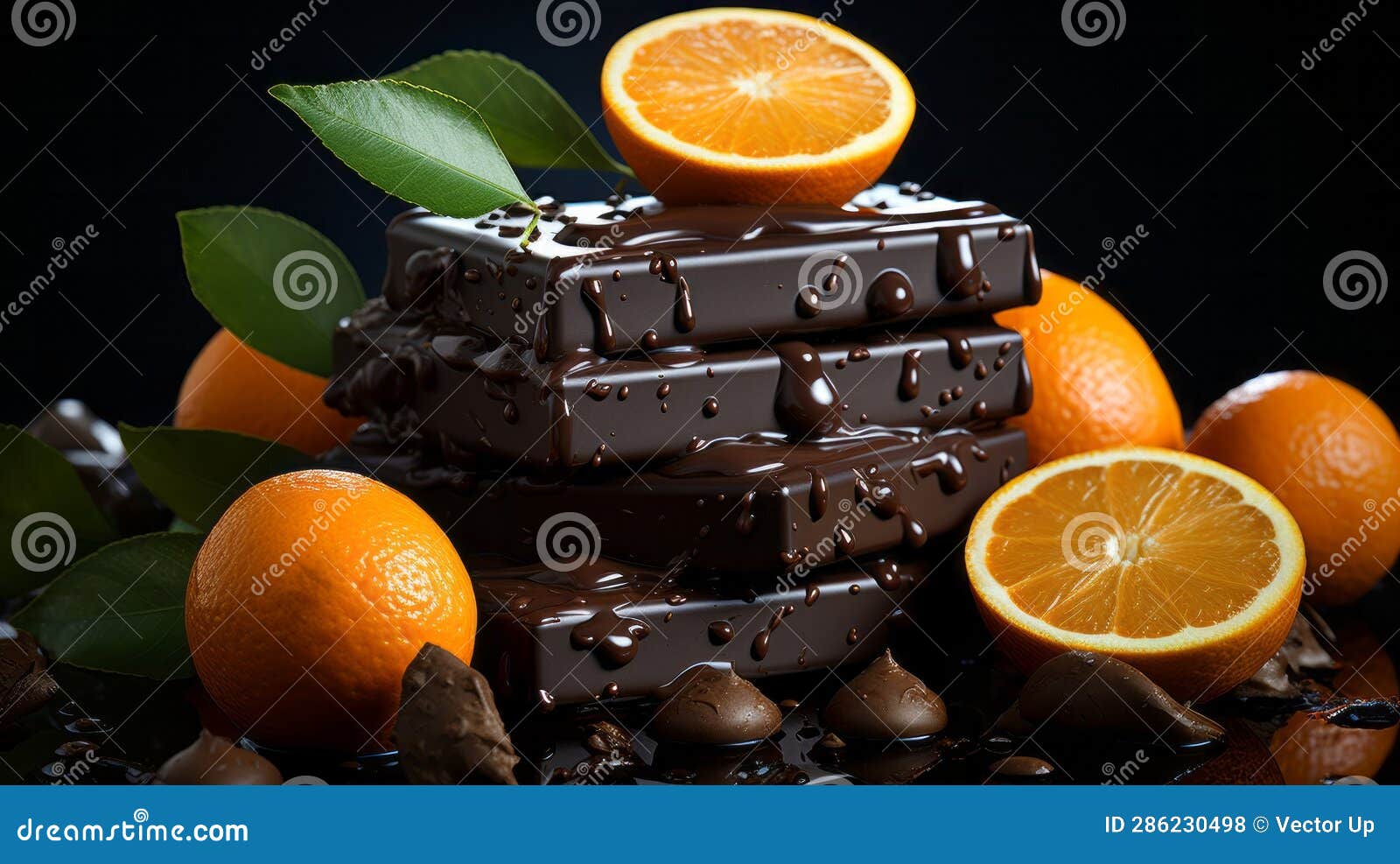 Jeju Mandarin Orange Chocolate Chocolate Filled. Generative AI. Stock