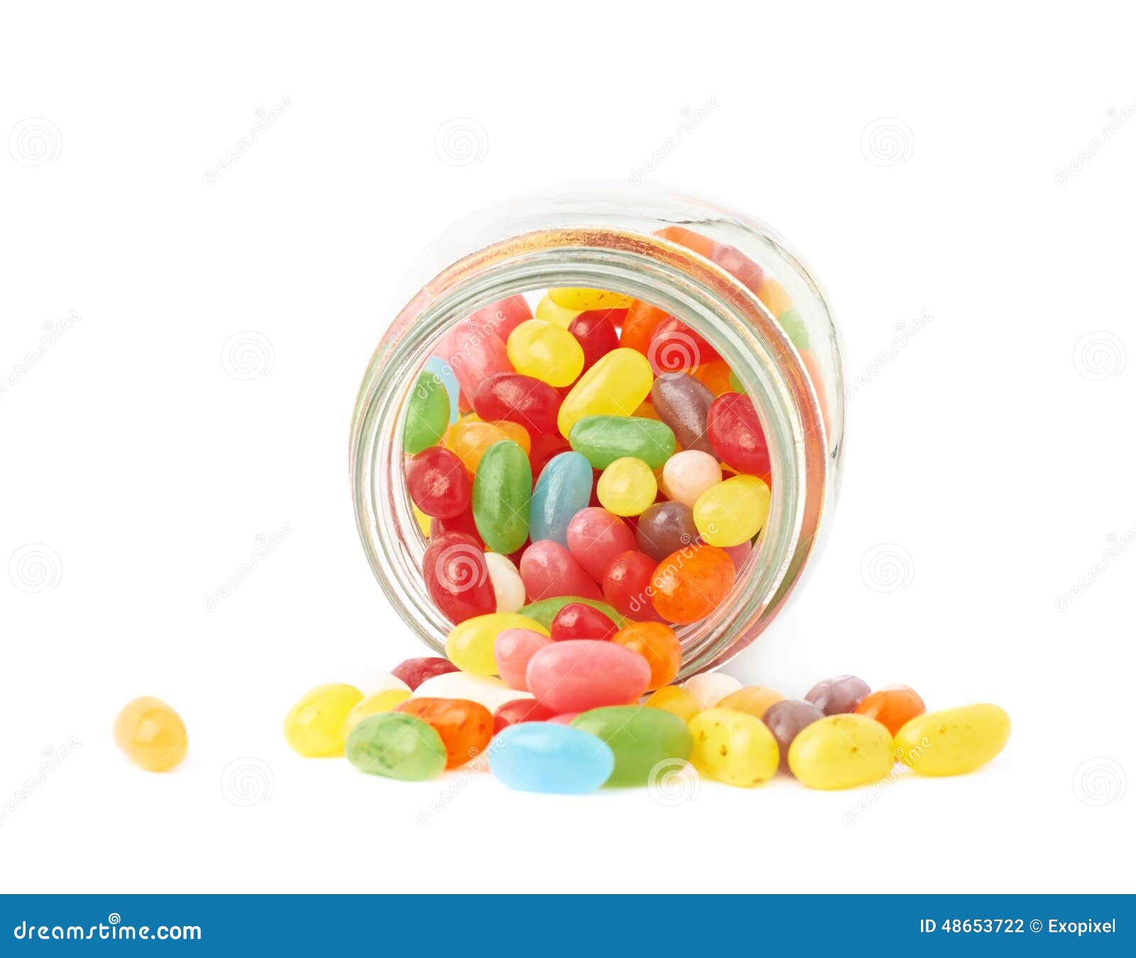 Jelly Bean Candies Spilled Out of Jar Stock Photo - Image of ...