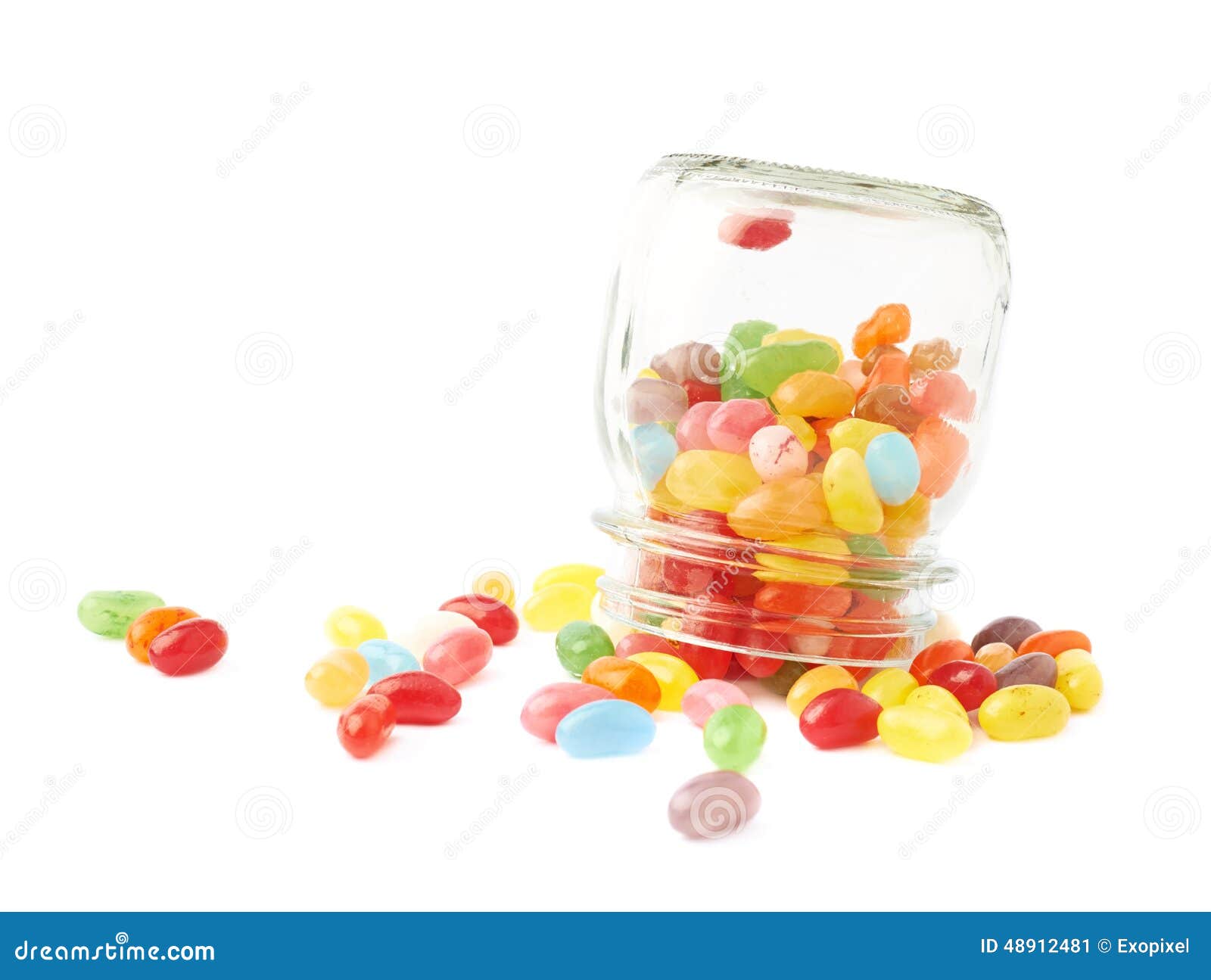 Jelly Bean Candies Spilled Out Of Jar Stock Photo - Image: 48912481