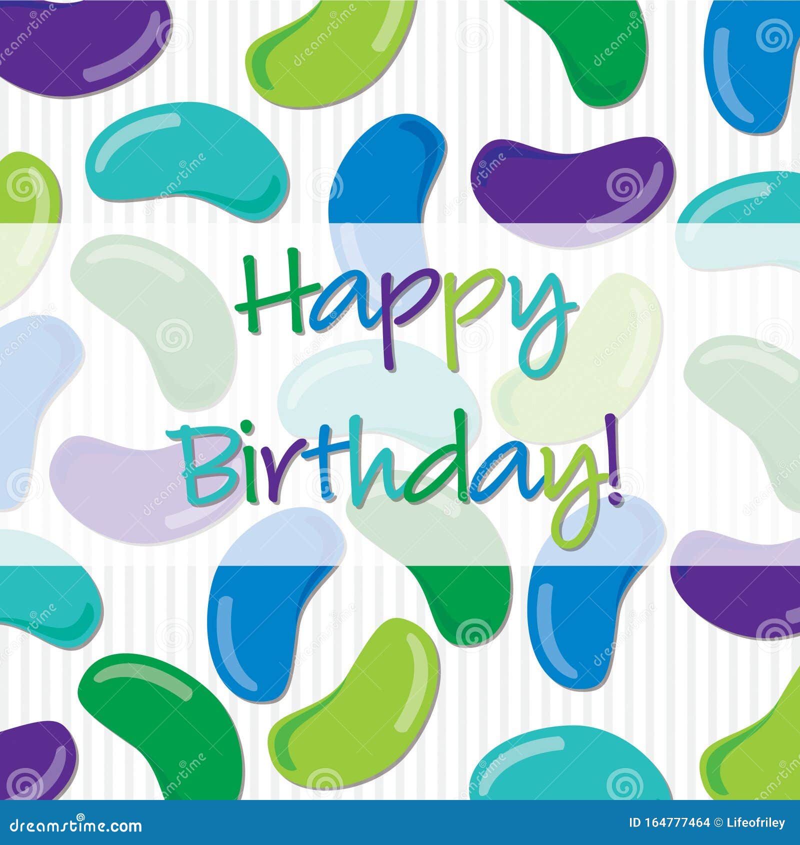 Happy Birthday Jelly Bean Card Stock Vector - Illustration of food