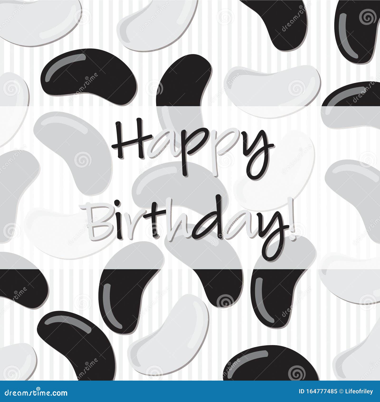 Happy Birthday Jelly Bean Card Stock Vector - Illustration of black