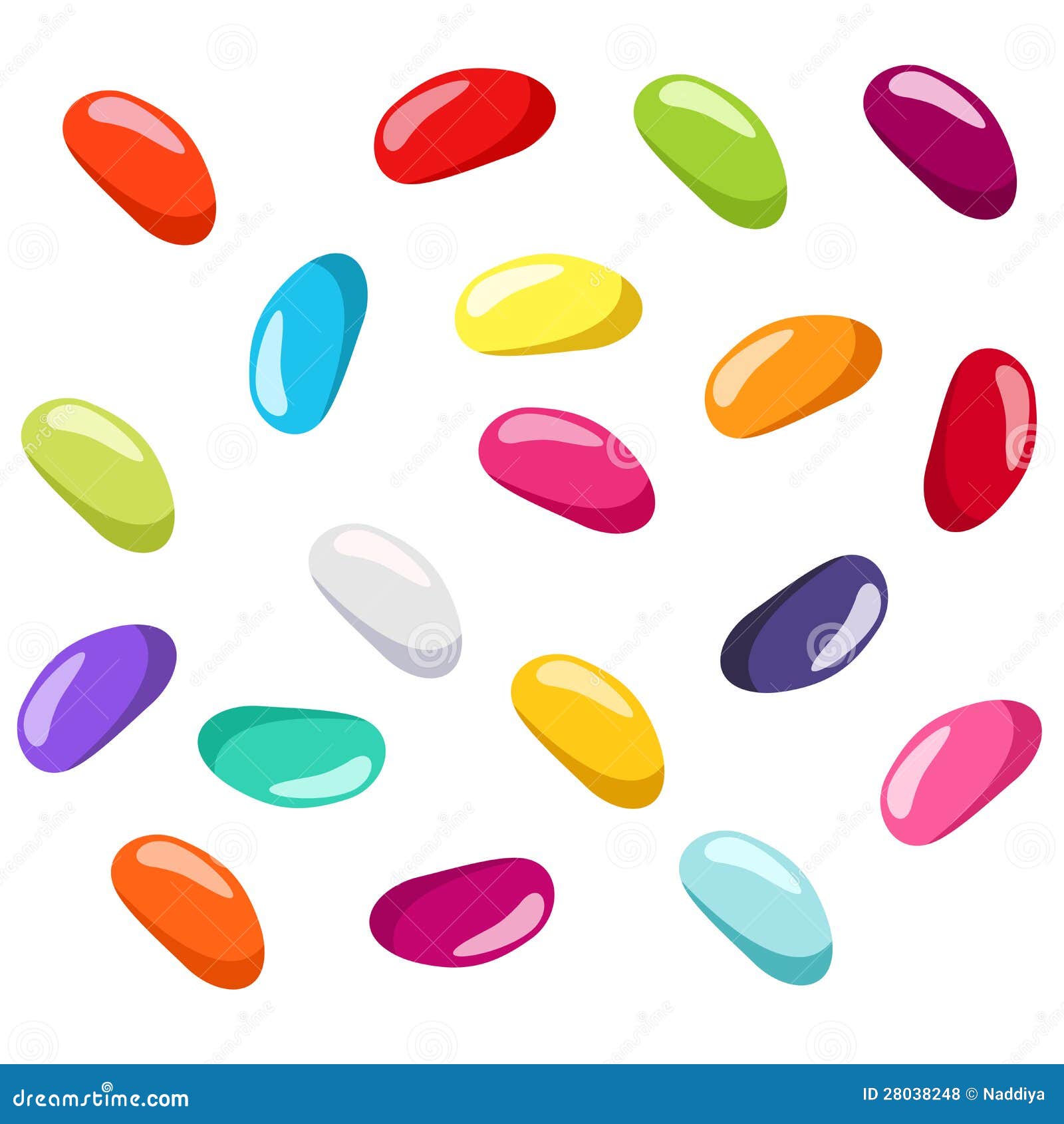 Jelly Beans Of Various Colors. Vector Illustration Stock 