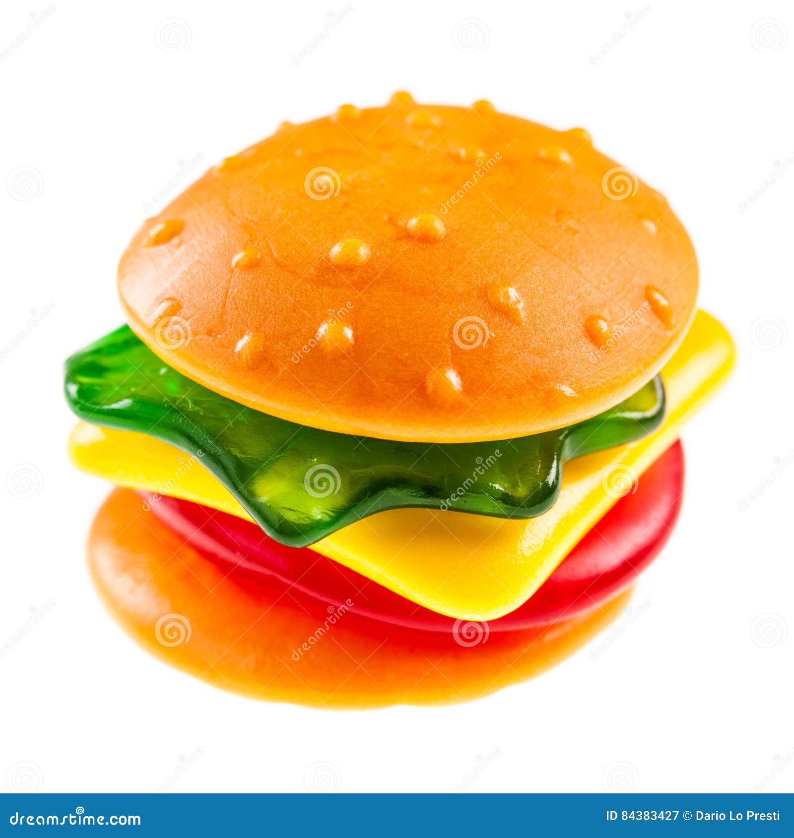 Jelly burger on white stock image. Image of colorful 84383427