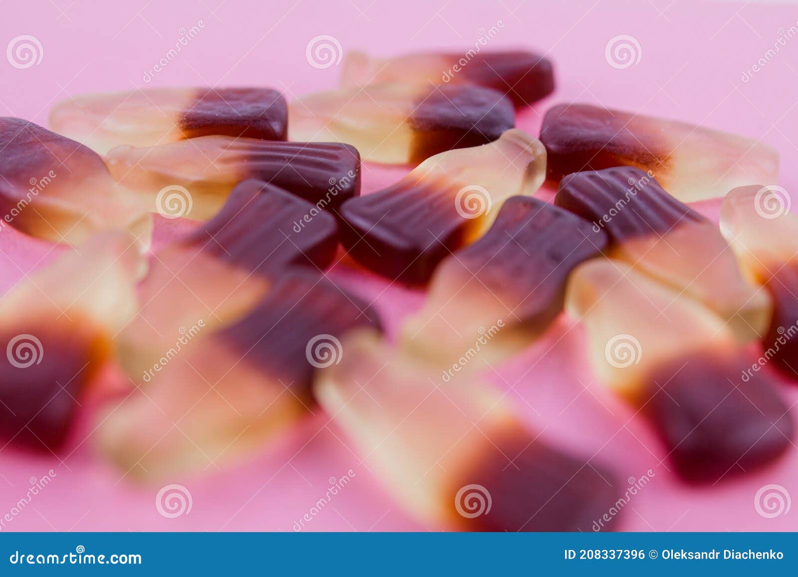 Jelly Candies in the Form of Bottles on the Table Stock Photo Image
