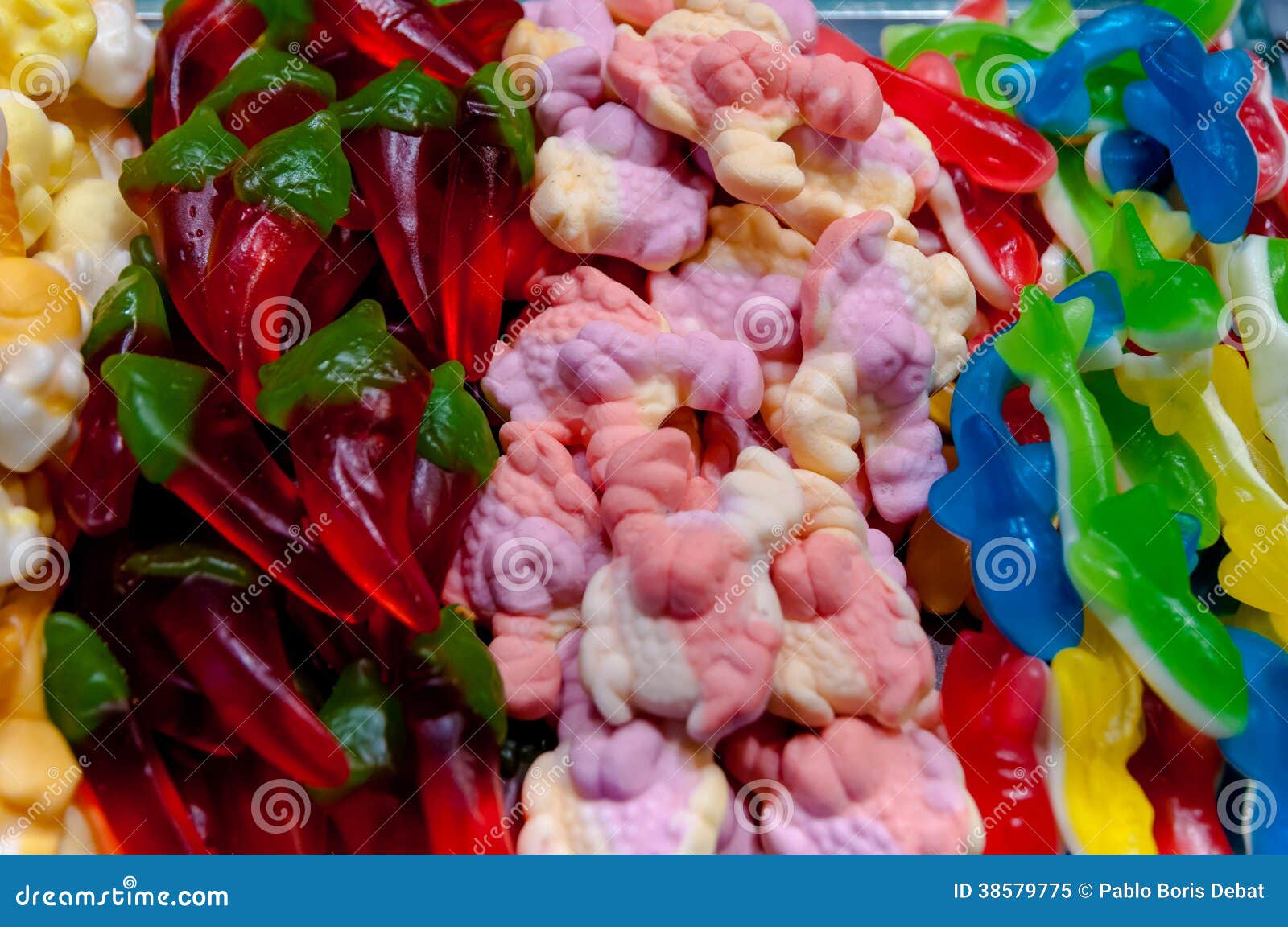 jelly candies in la boqueria market at barcelona