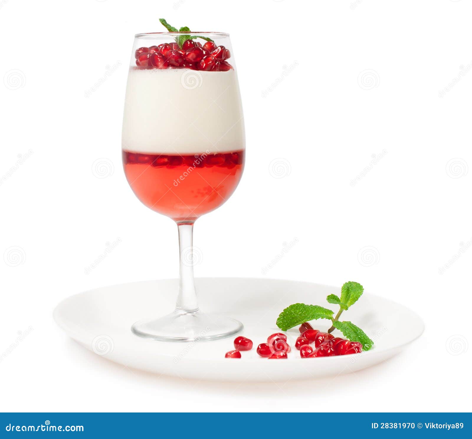 Jelly Dessert with Mint and Pomegranate Stock Photo Image of food, restaurant 28381970