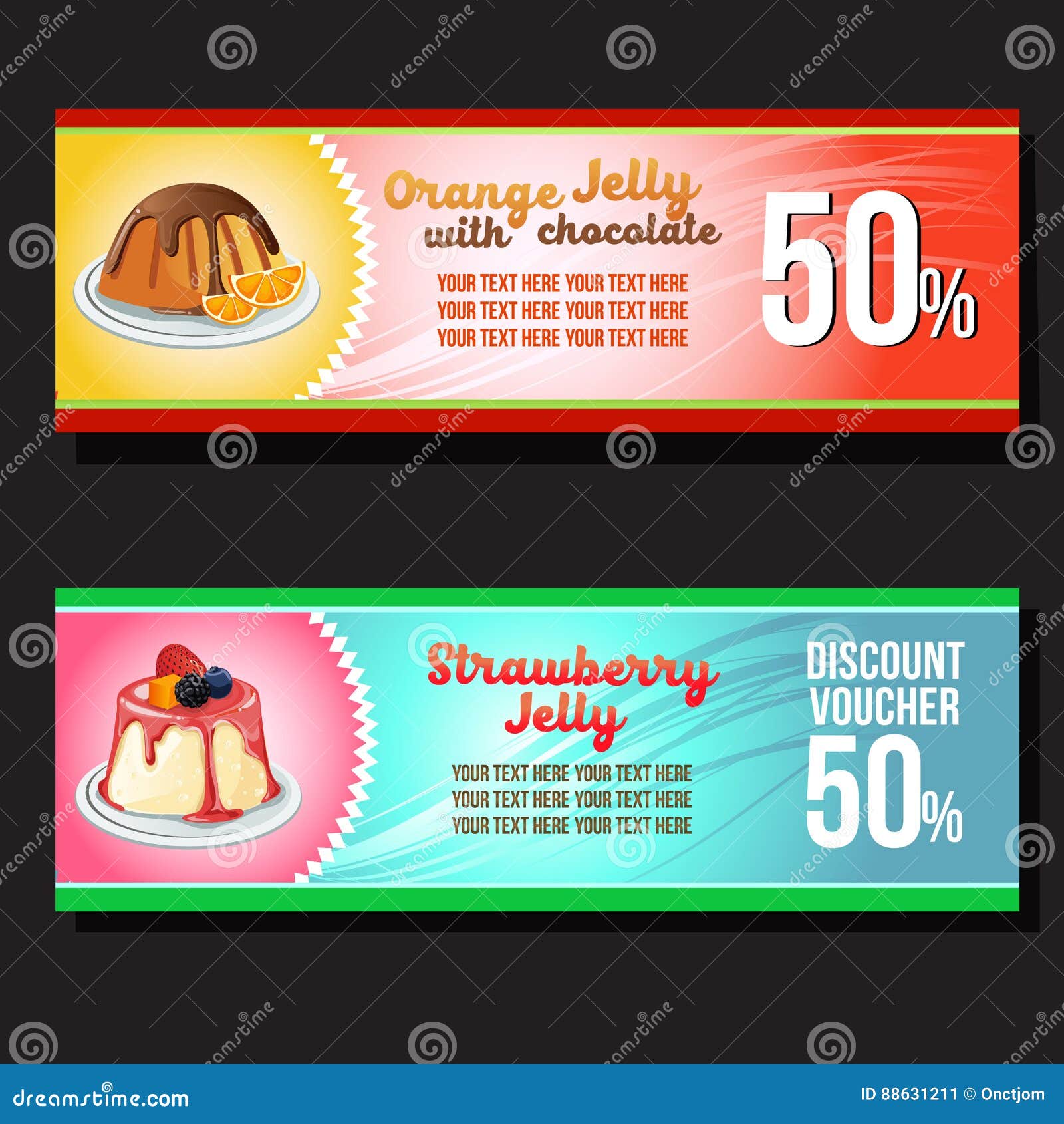 Jelly discount voucher stock vector. Illustration of chewy 88631211