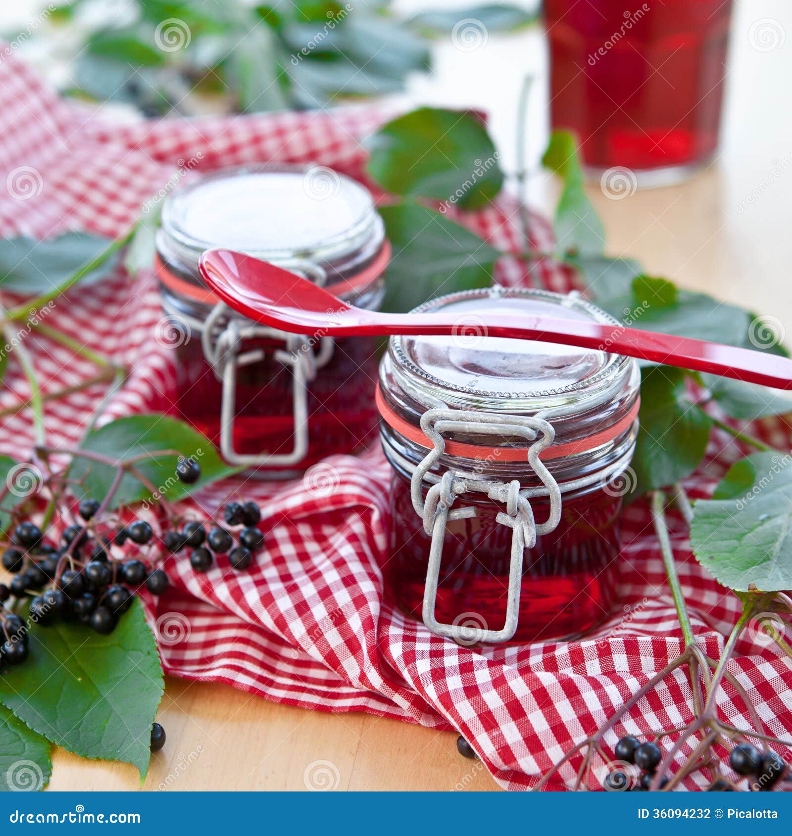 Jelly and Fresh Elder Berries Stock Photo Image of flavoured, syrup