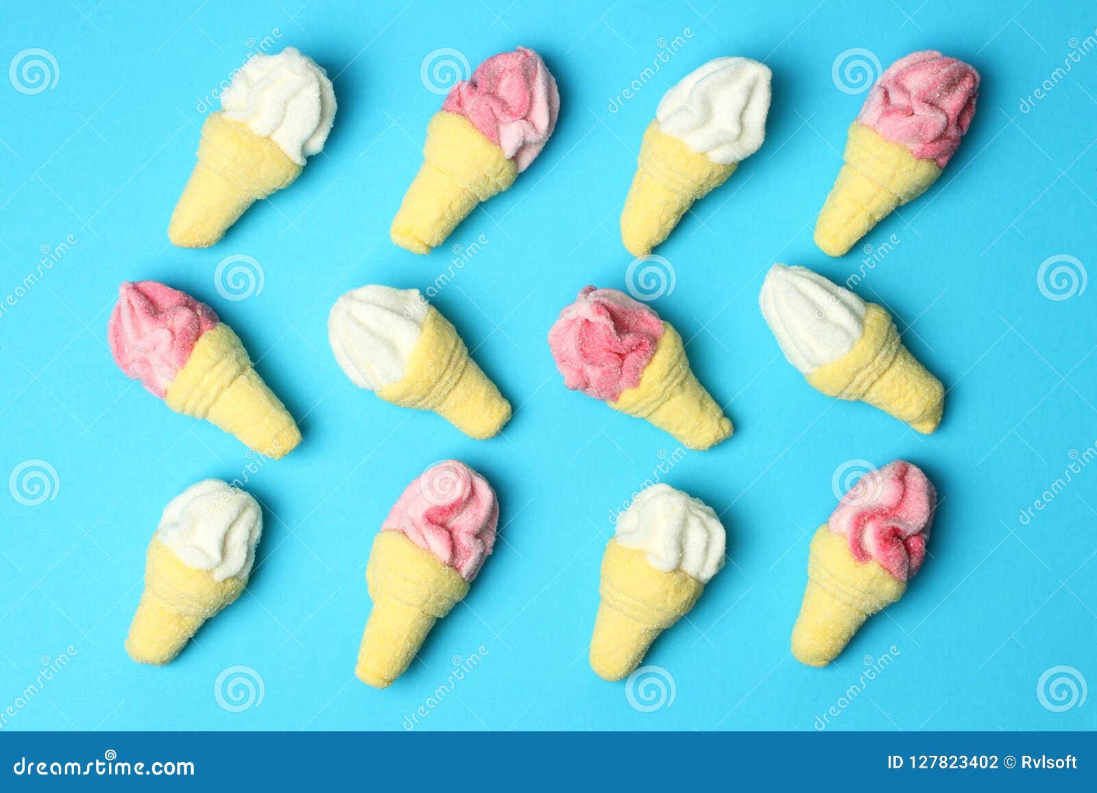 Jelly Ice Cream on Turquoise Background Stock Photo Image of