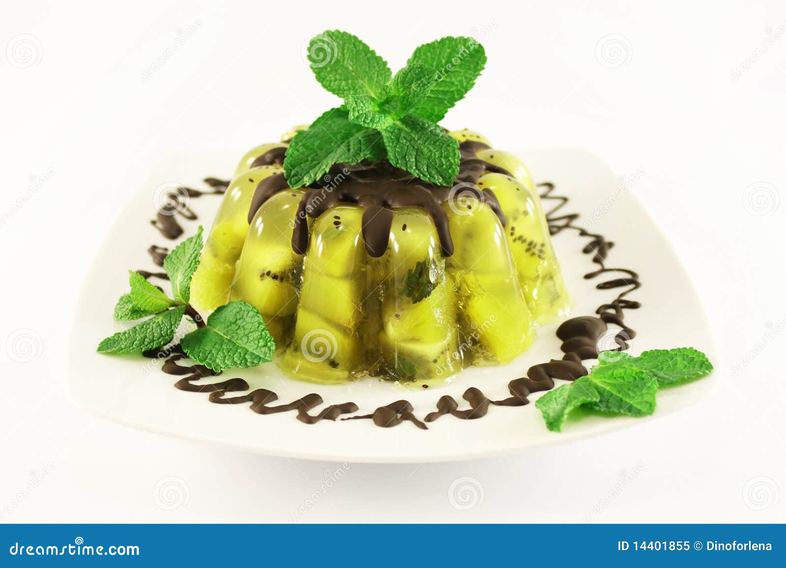 Jelly with kiwi fruit stock image. Image of dish, natural 14401855