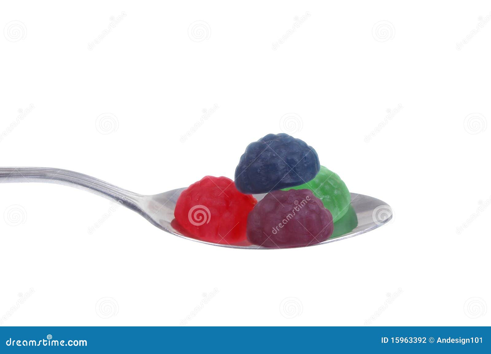 Jelly lolly on spoon stock photo. Image of food, isolated 15963392