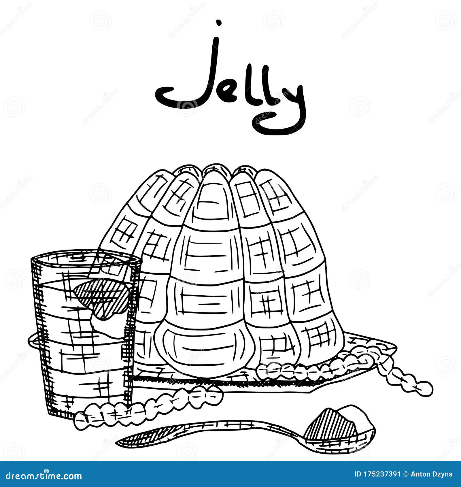 Jelly Sketch Drawing Bright Illustration. Print Stock Illustration Illustration of handdrawn