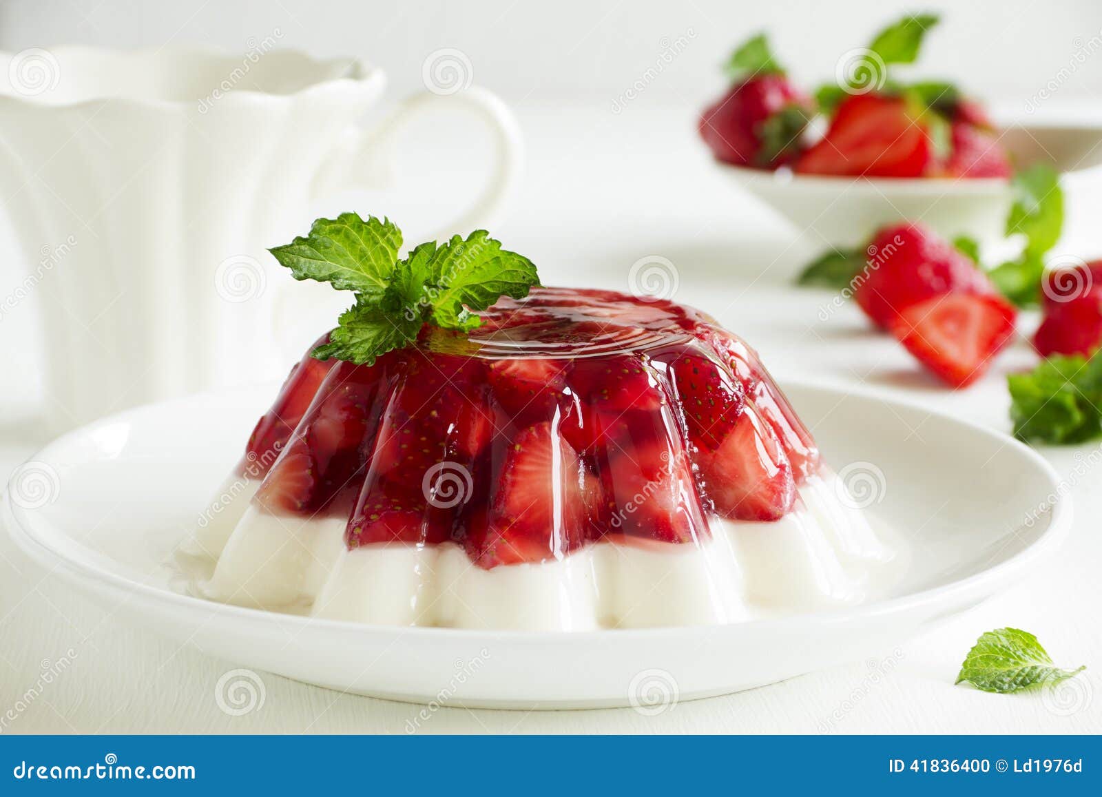 Jelly with strawberries stock photo. Image of compote 41836400
