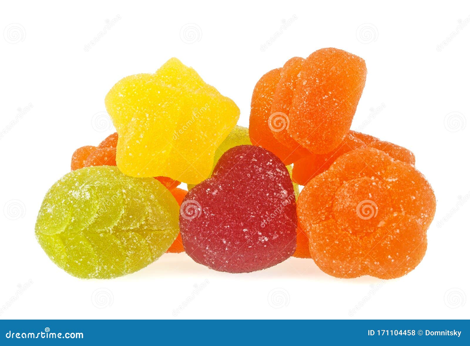 Sugar Candies on White Background Stock Photo - Image of meal, gelatin: 171104458
