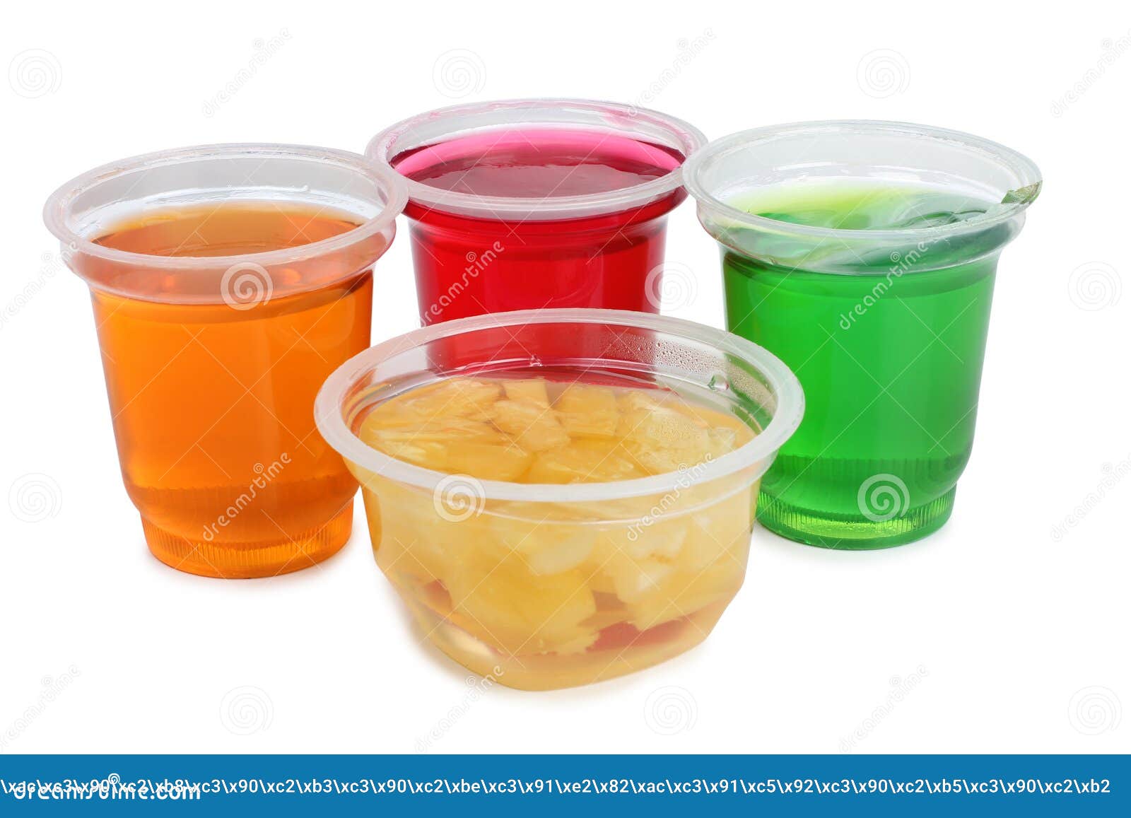 Jelly of Tropical Fruits on a White Stock Image Image of birthday