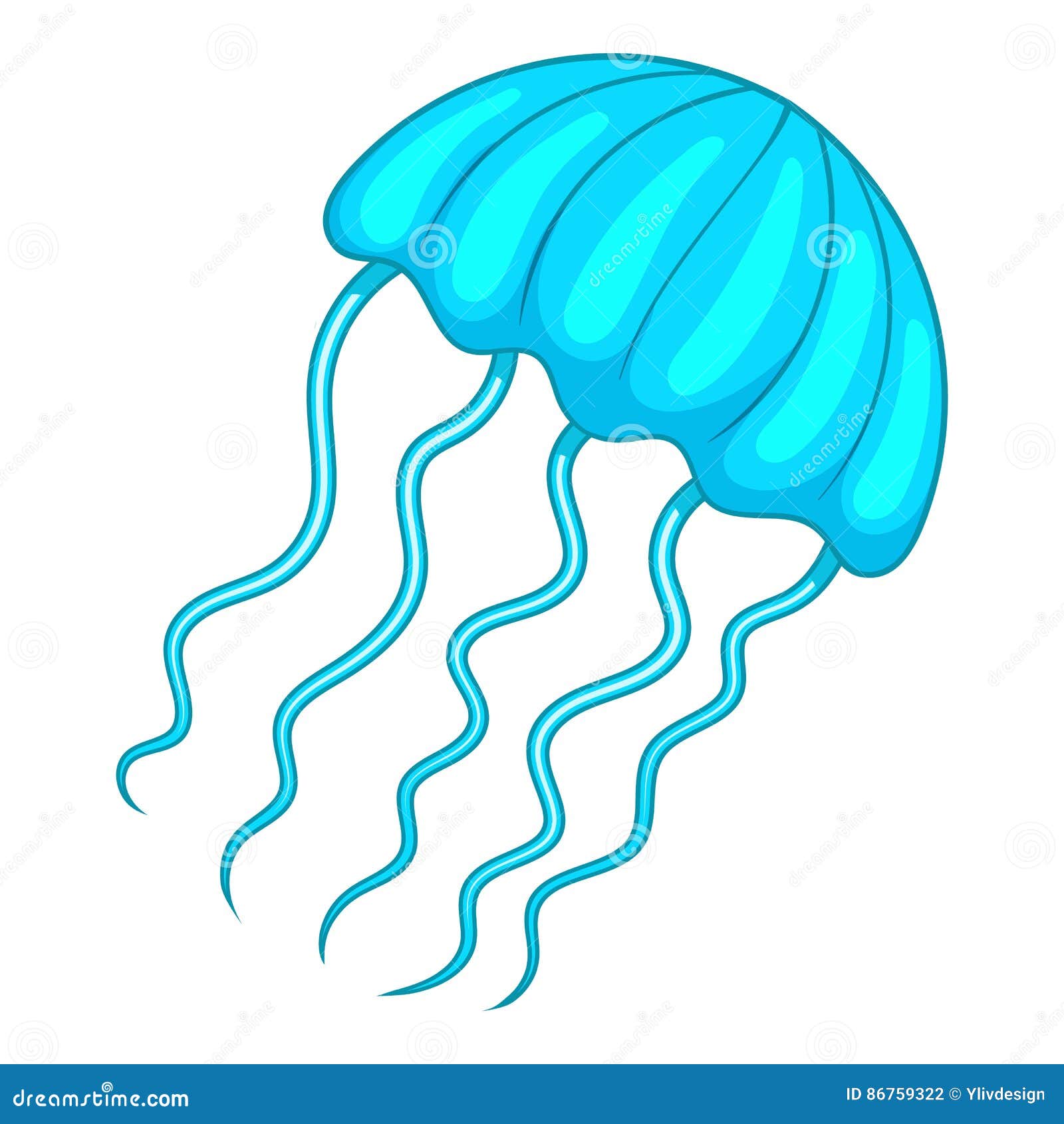 Jellyfish Icon, Cartoon Style Stock Vector Illustration of exotic, object 86759322