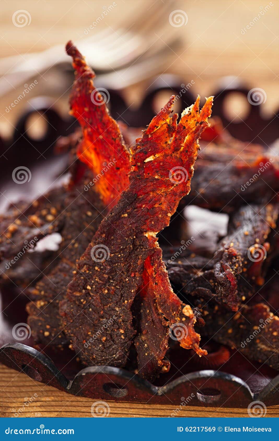 Jerky Beef Dry Cured Spiced Meat Stock Image Image of healthy