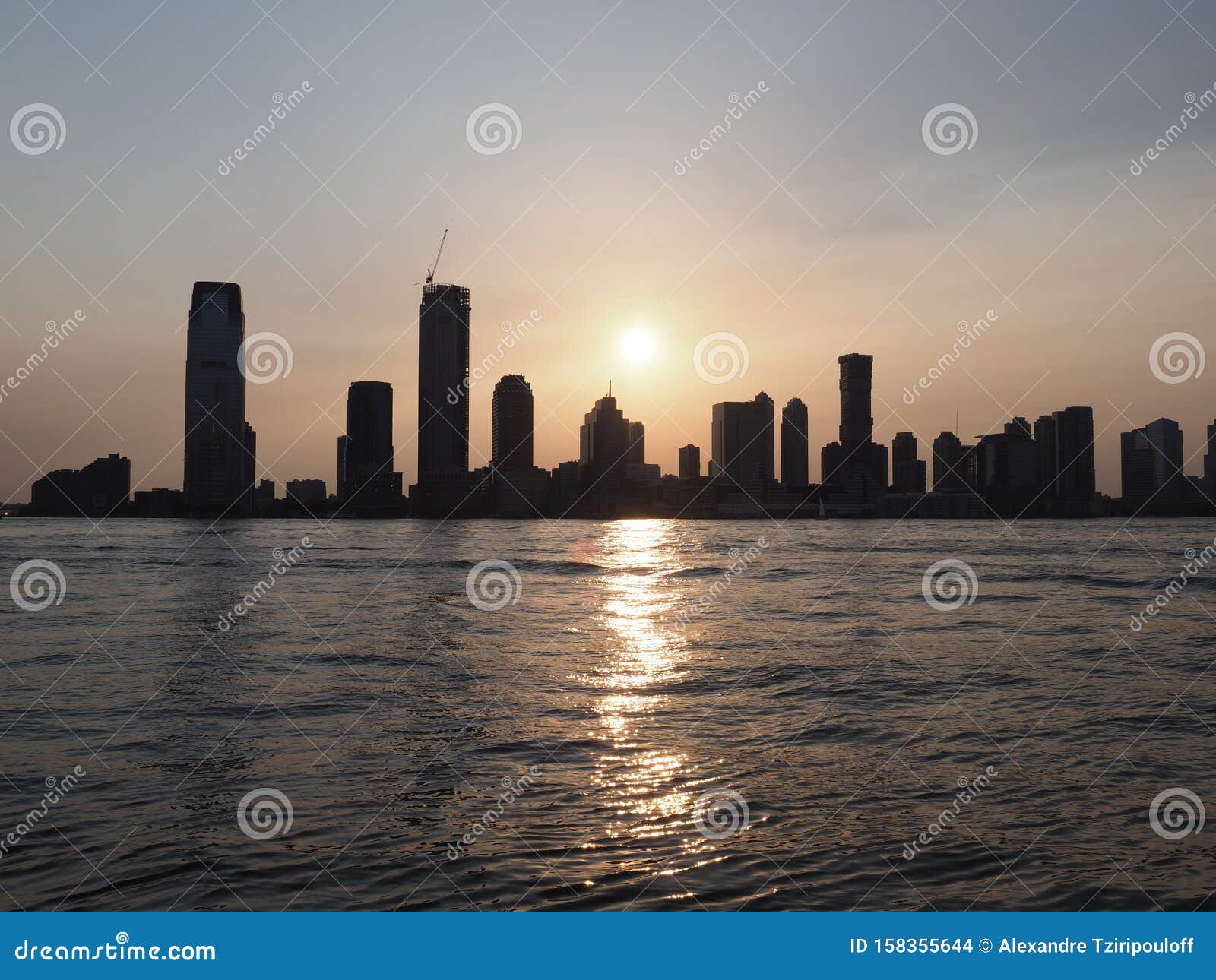Jersey City Skyline During Sunset Stock Photo Image Of Late Rise