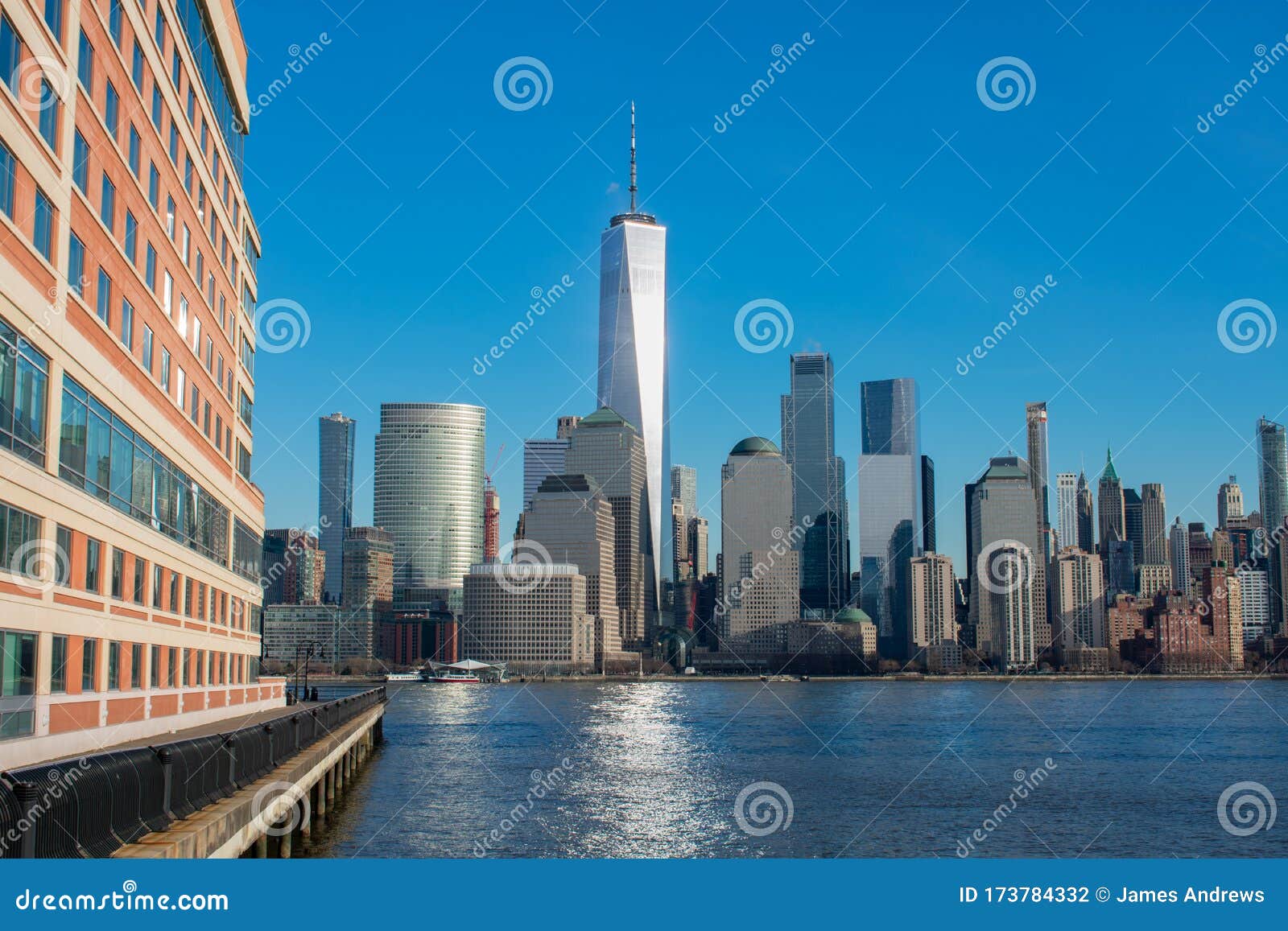 Jersey City Waterfront with the Lower Manhattan New York City Skyline Stock  Photo - Image of buildings, office: 173784332