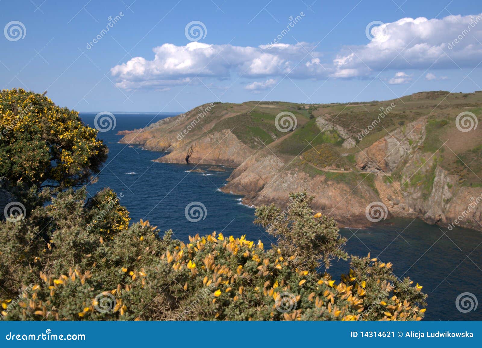 Jersey coastline stock image. Image of clouds, popular 14314621