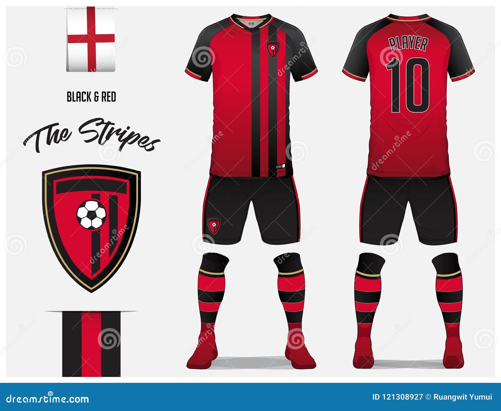 camisetas rojas y negras futbol