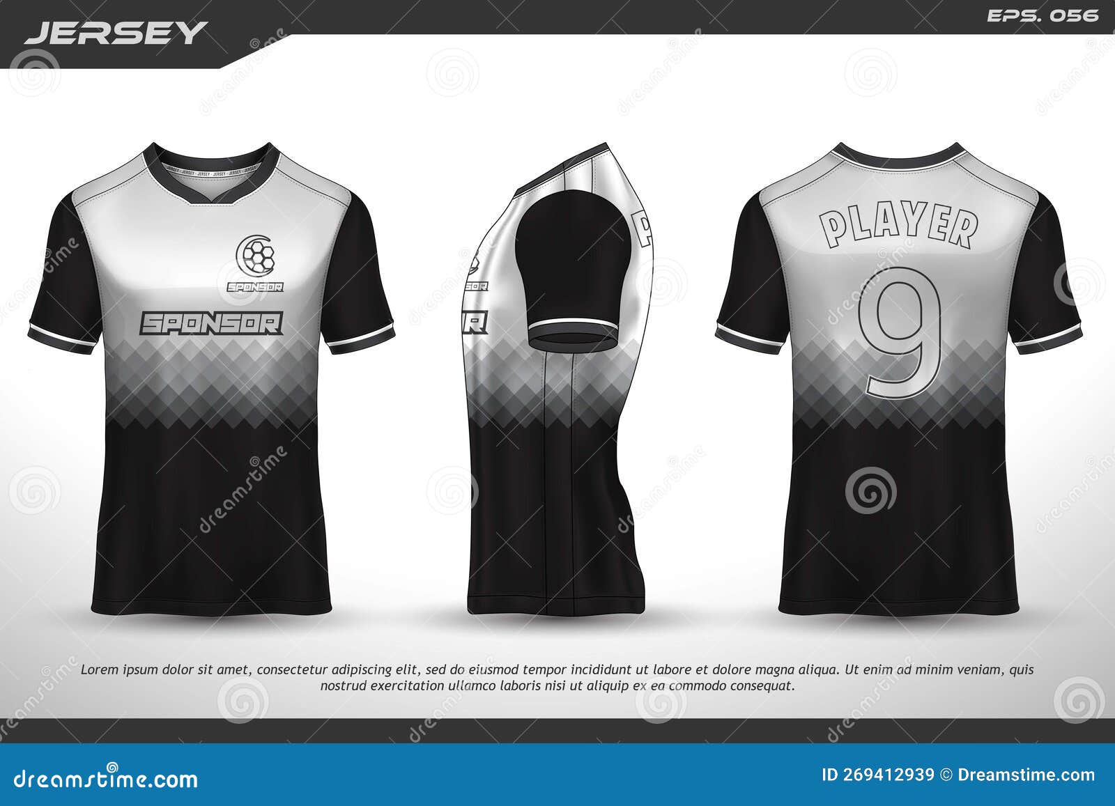 Jersey Design Sublimation T Shirt Premium Stock Vector (Royalty