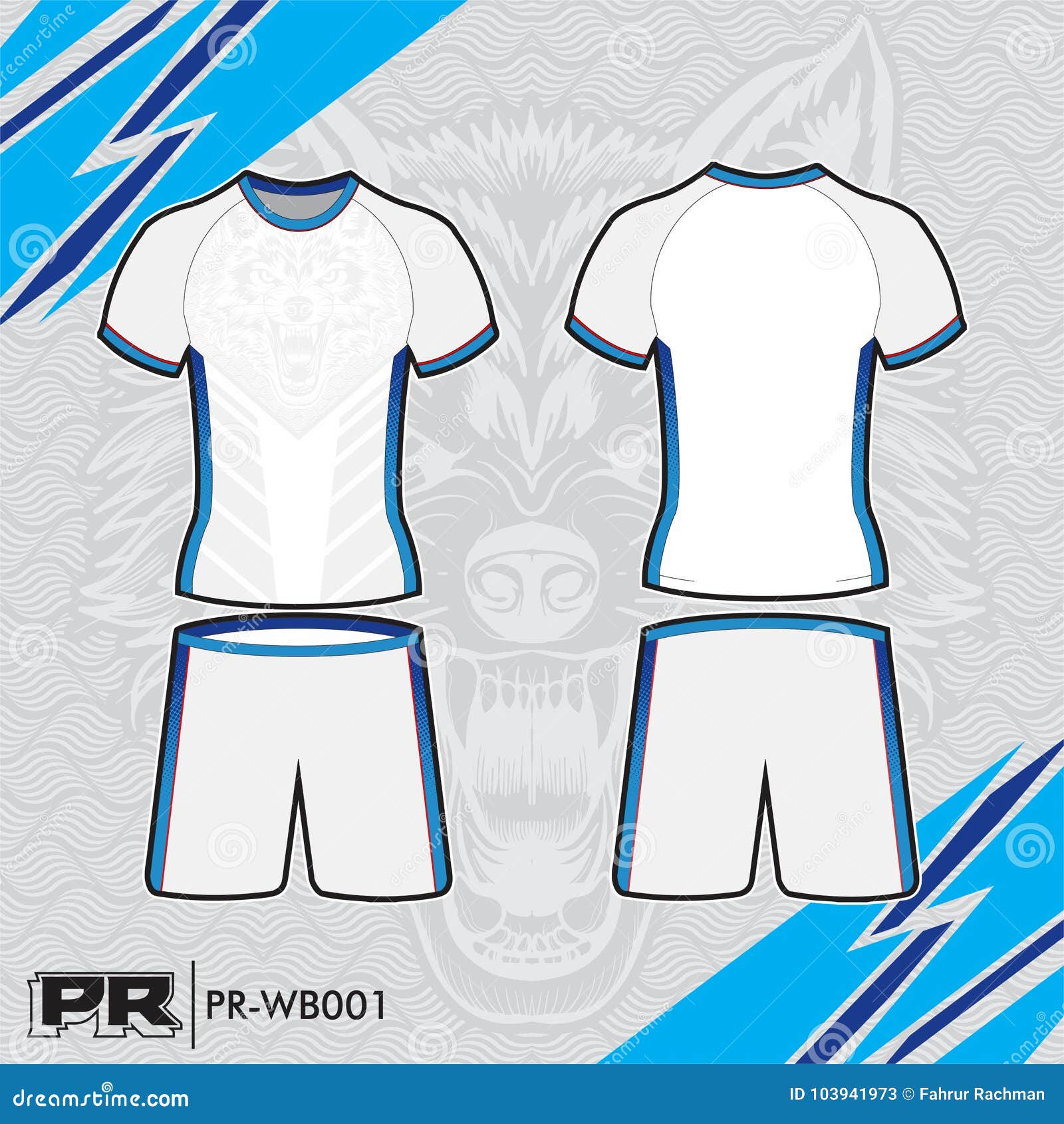 white and blue jersey design