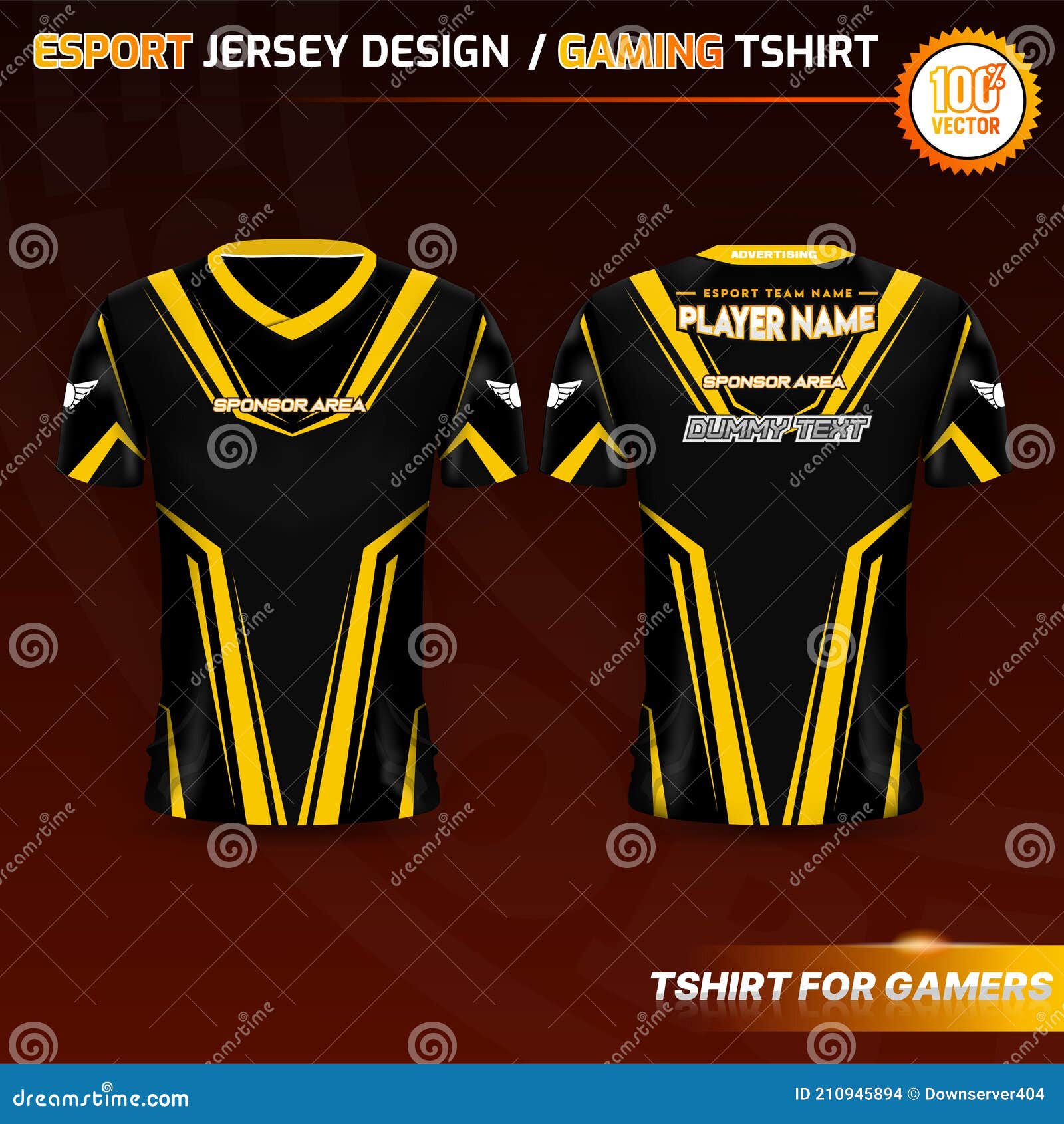 Team Jersey Design Black Yellow Stock Vector Illustration and Royalty Free  Team Jersey Design Black Yellow Clipart