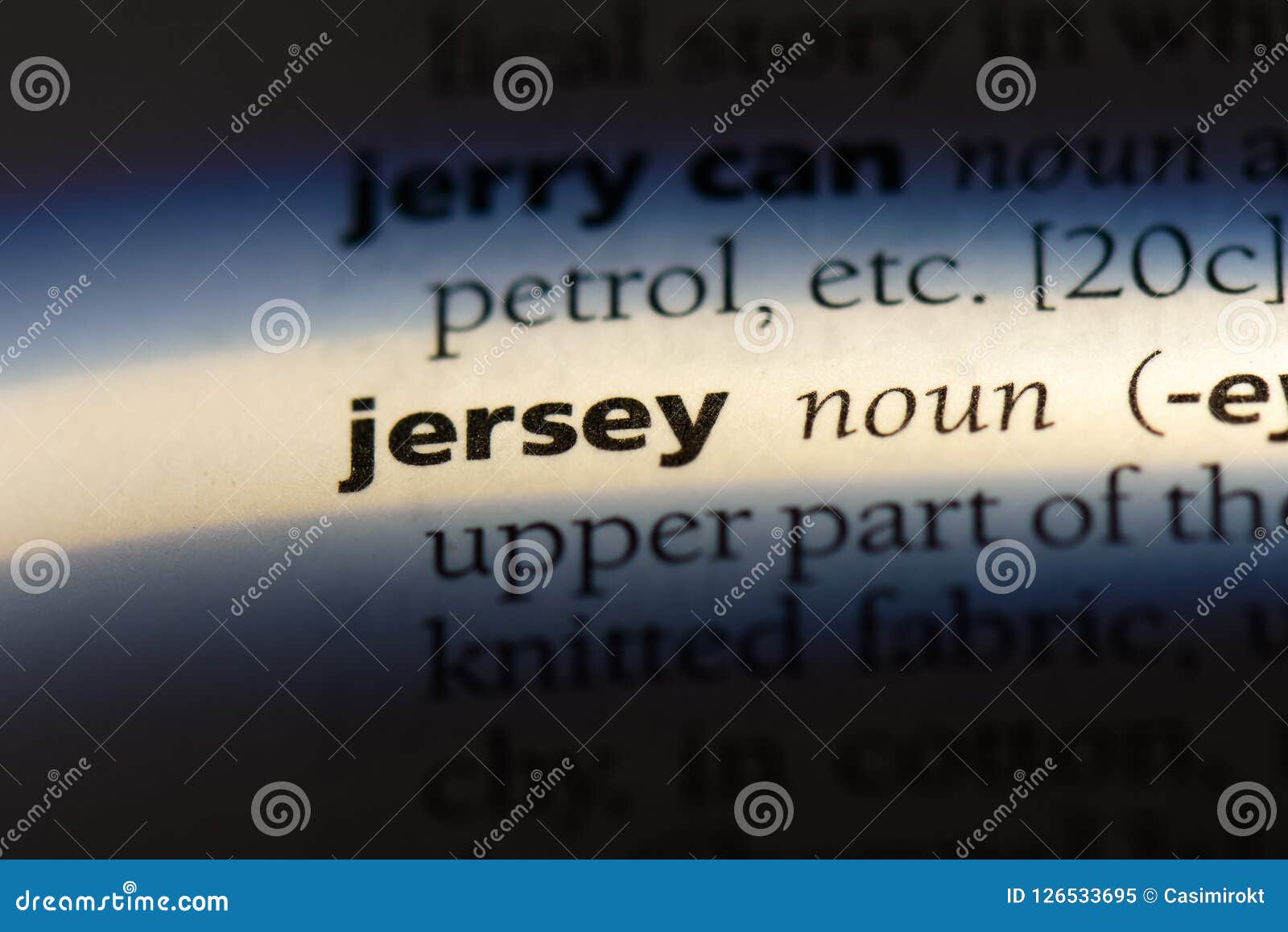 Jersey stock image. Image of page, definition, isolated 126533695