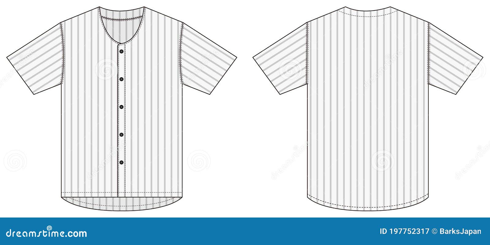 Jersey Shortsleeve Shirt Baseball Uniform Shirt Template Vector  Illustration Stock Vector - Illustration of mockup, object: 197752317