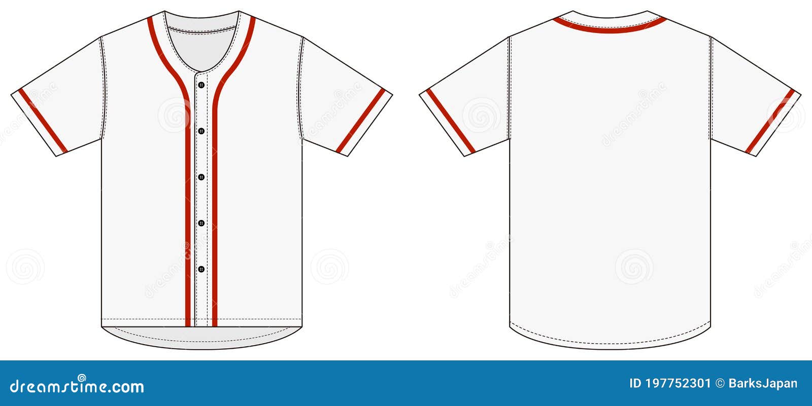 red blank baseball jersey