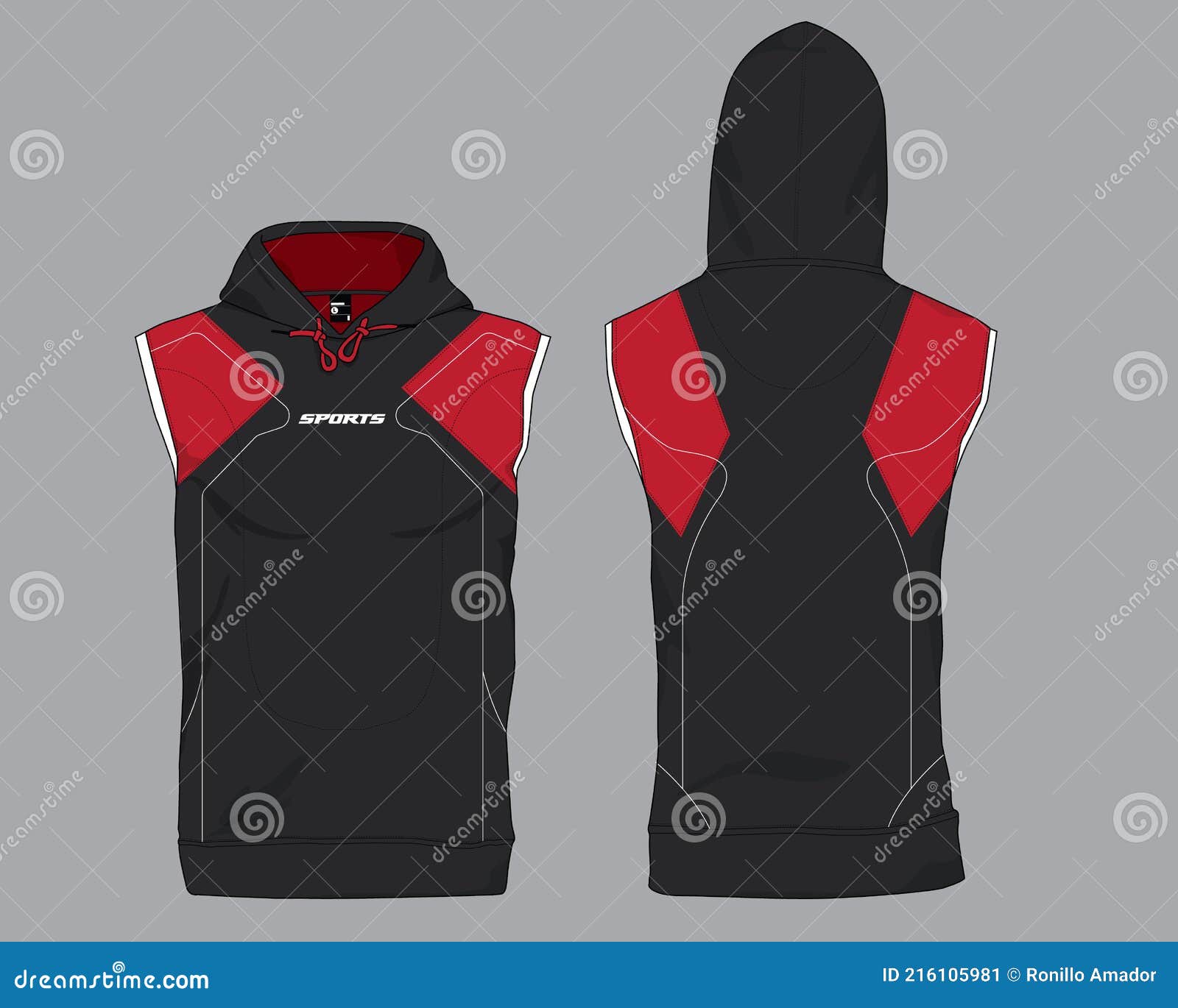 Jersey Uniform Sports Template Hoodie Sleeveless Vector Stock Vector ...