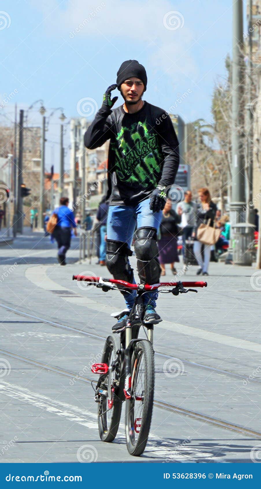 standing on bike seat