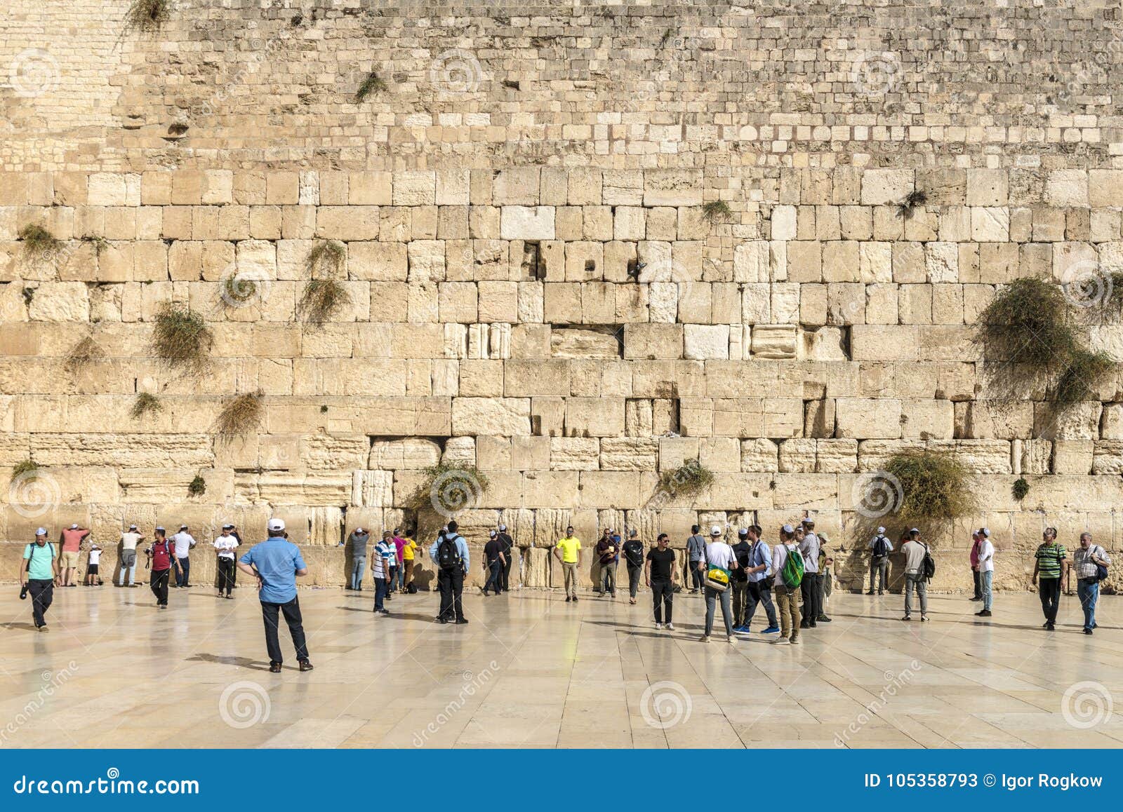 Jerusalem. the Famous Jewish Shrine is a Crying Wall in the Old Town