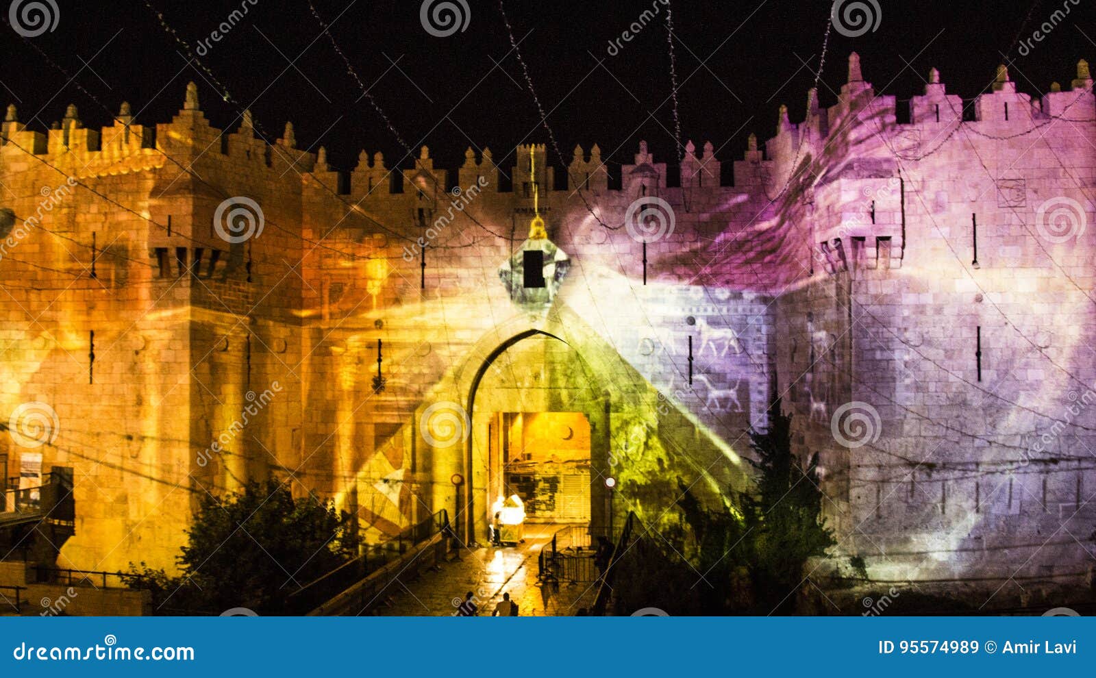 Jerusalem Festival of Light Damascus Gate Editorial Stock Image