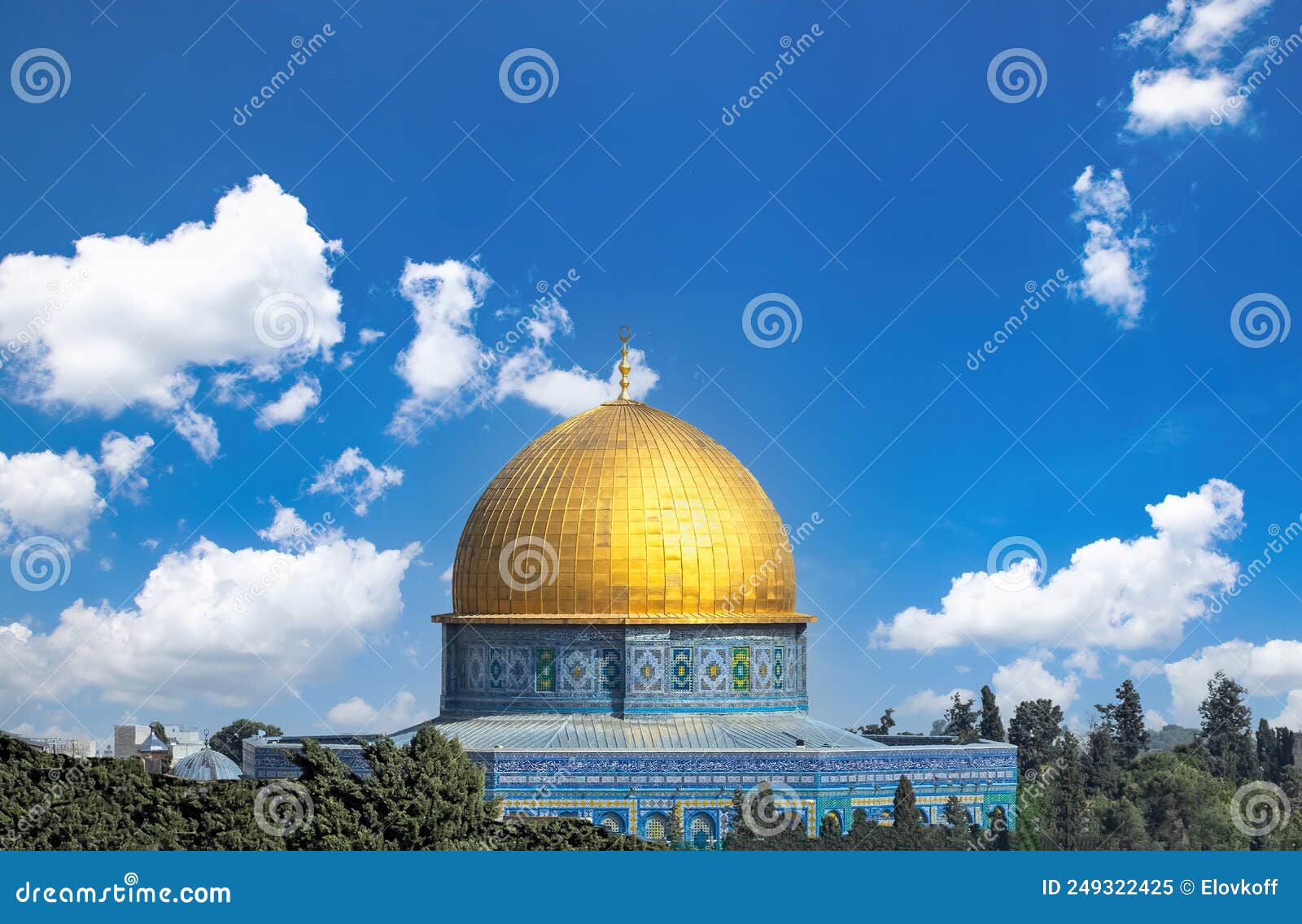 Jerusalem, Islamic Shrine Dome of the Rock Located in the Old City on