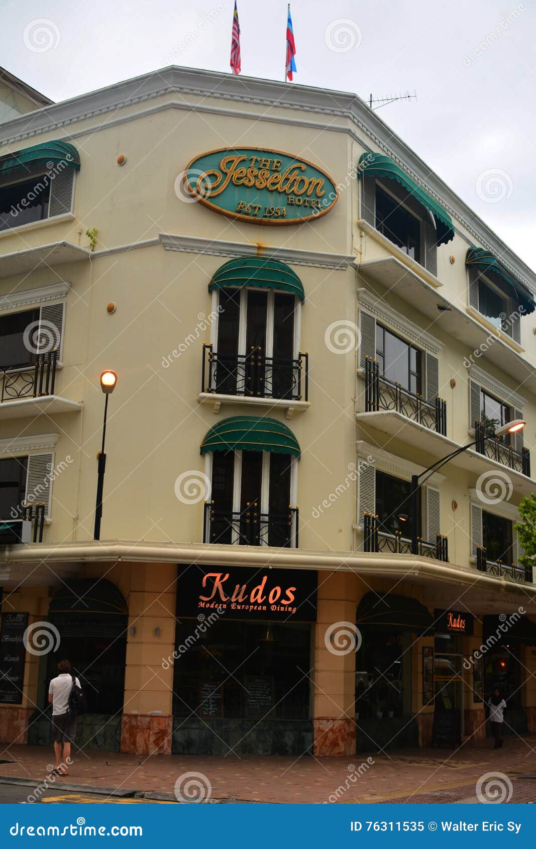 Jesselton Hotel Facade in Jalan Gaya, Kota Kinabalu, Malaysia Editorial