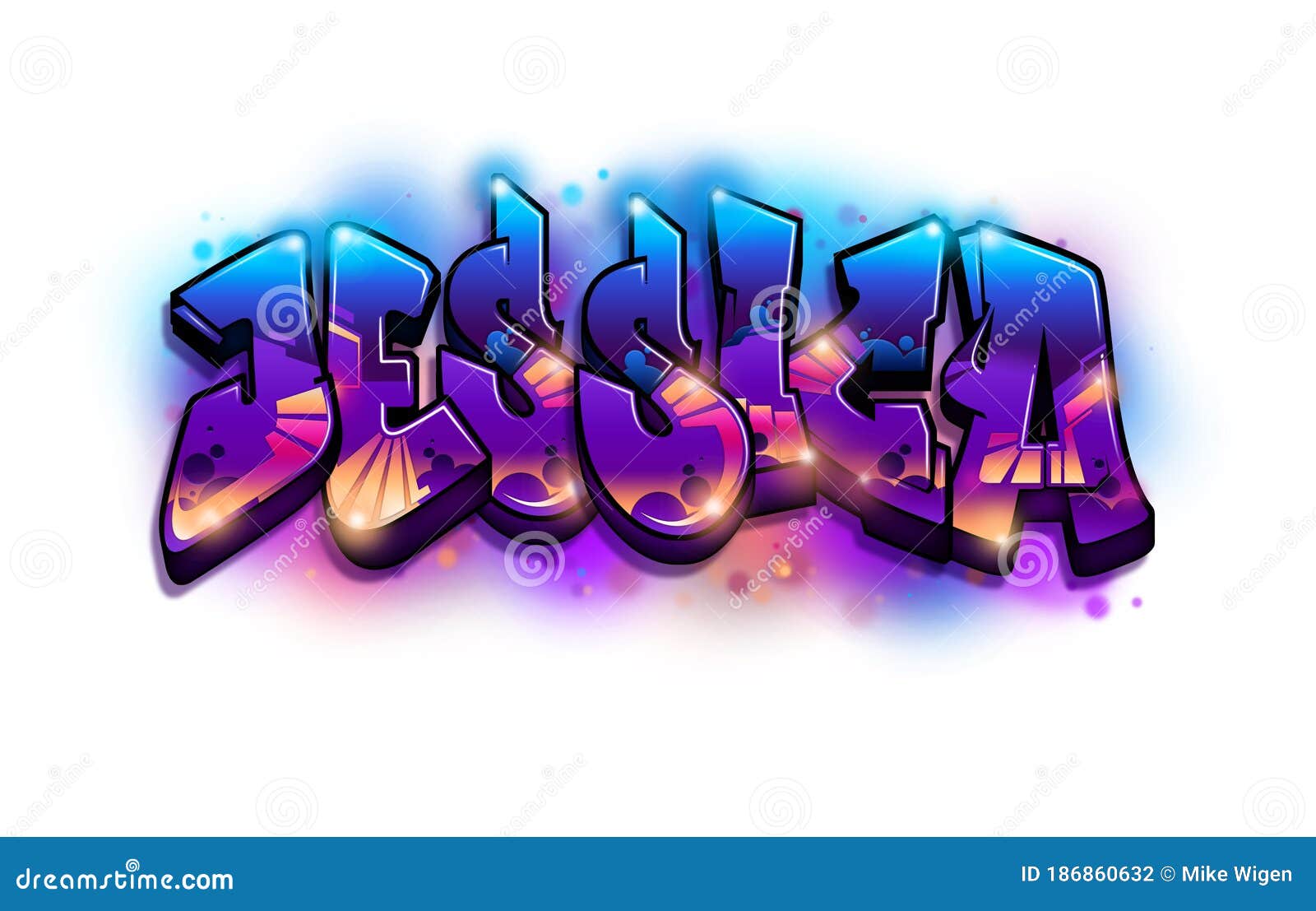 Jessica Graffiti Name stock illustration. Illustration of cartoon