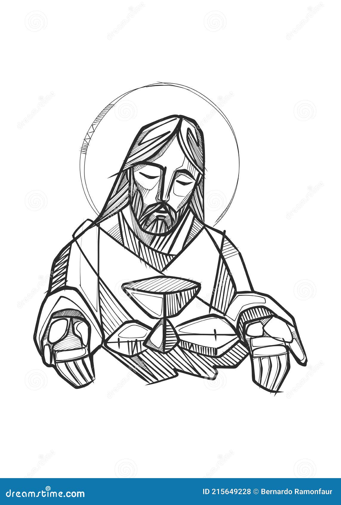 Jesucristo En La última Cena Ilustración del Vector - Ilustración de cena,  religioso: 215649228