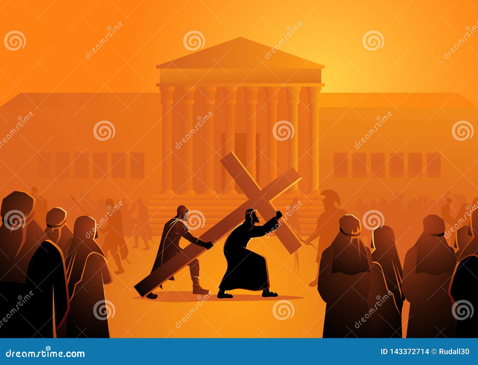 Jesus On The Cross. Crucifixion Of Jesus On The Cross Vector