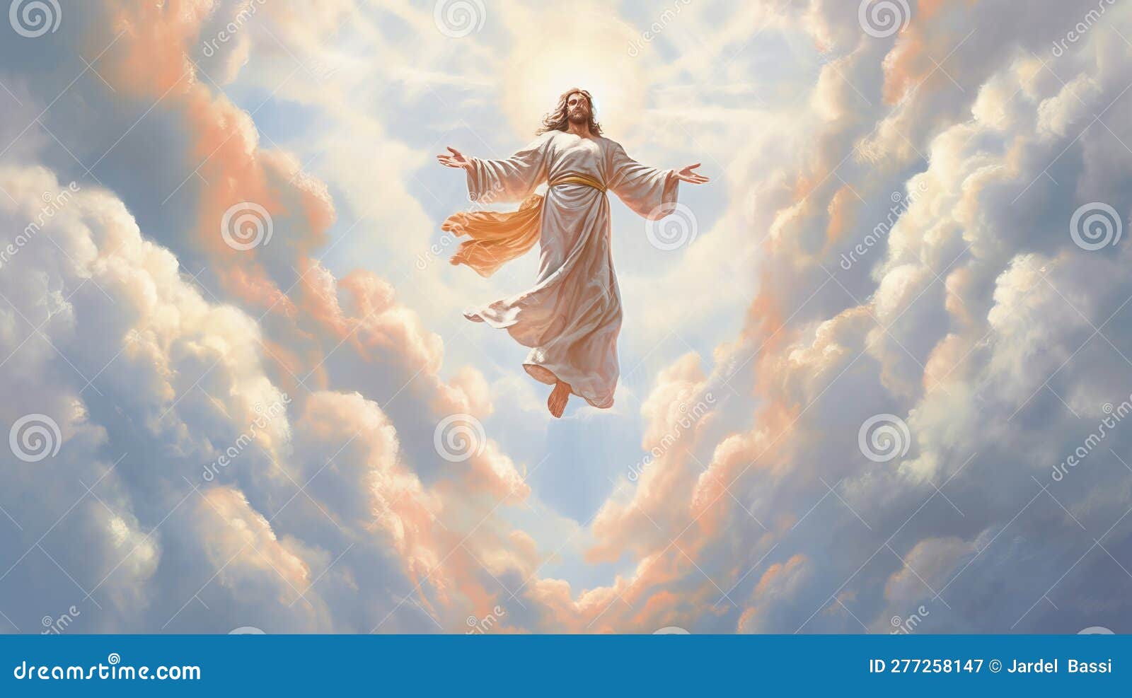 Jesus Ascending into Heaven Stock Illustration - Illustration of ...