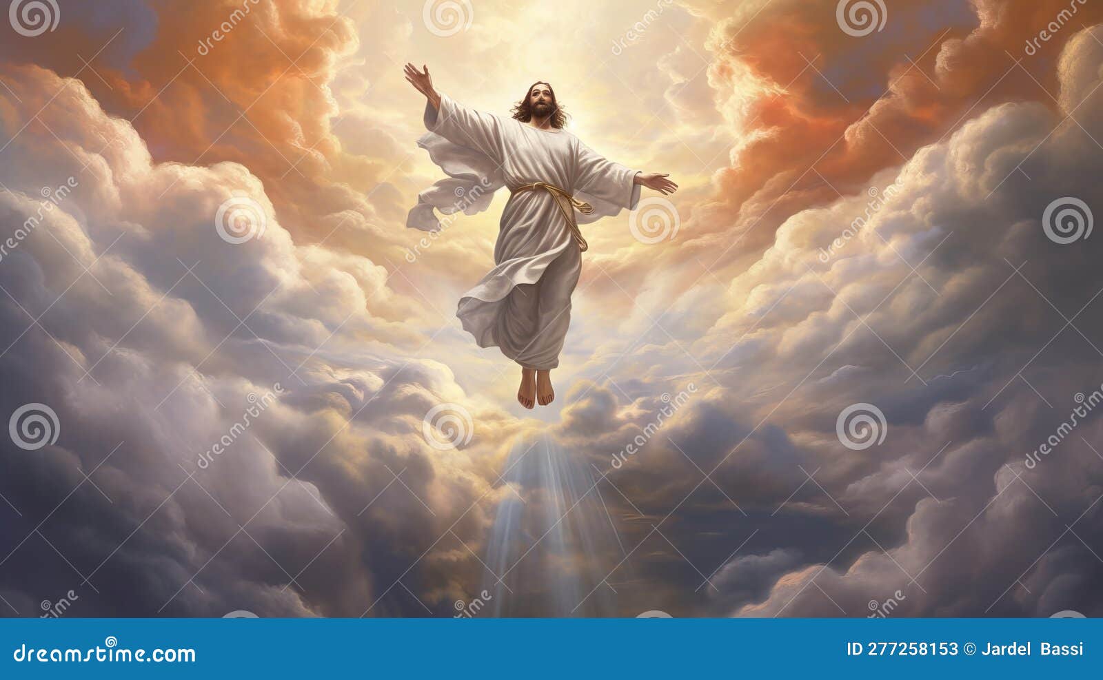 Jesus Ascending into Heaven Stock Illustration - Illustration of jesus ...