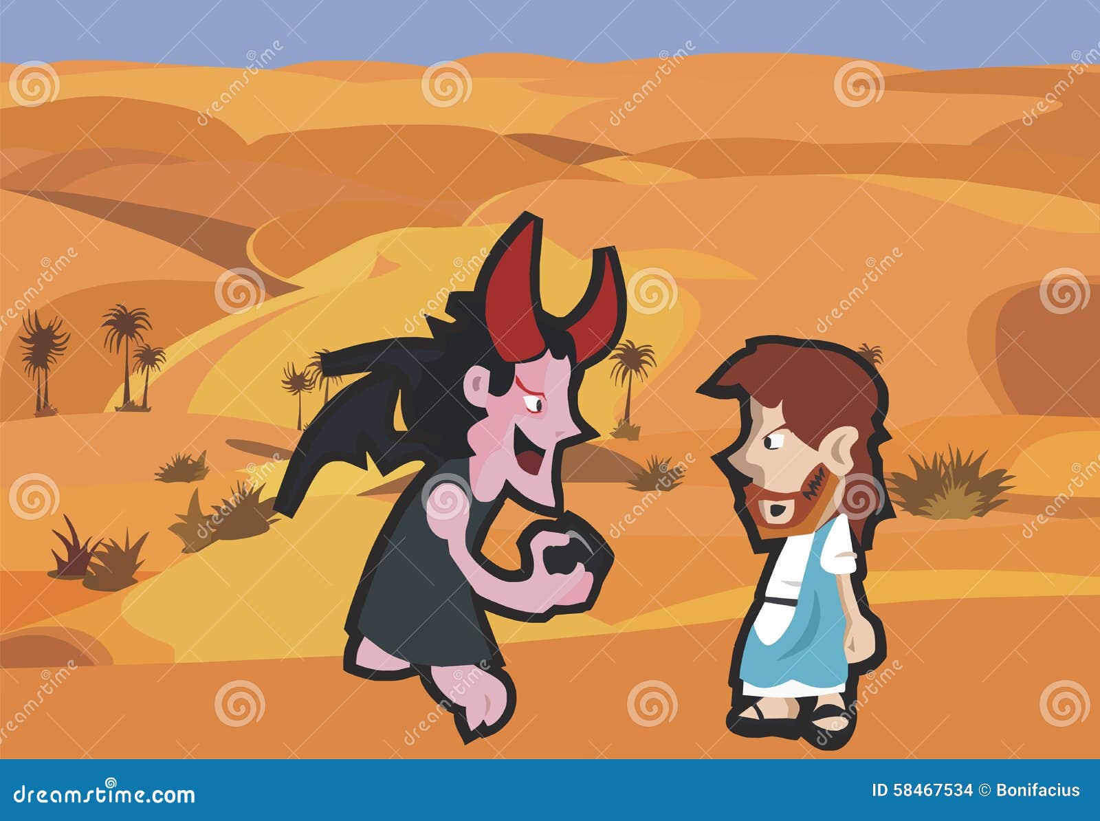 satan tempts jesus clipart for children